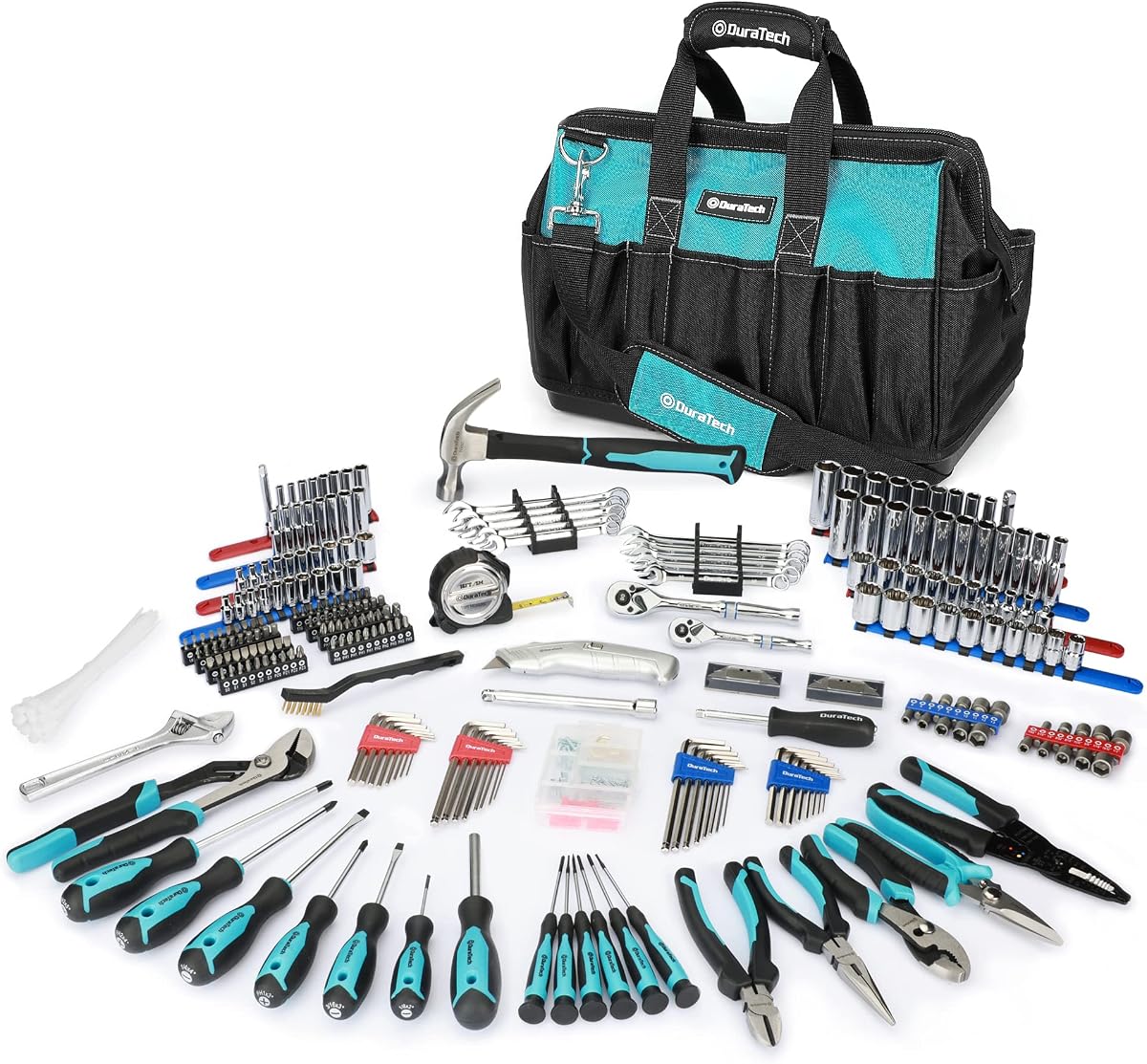 269-Piece Socket Wrench & Hand Tool Kit | Daily Use Mechanics Tool Set with Wide Mouth Tool Bag for Home Repair, Maintenance and Workshop Projects