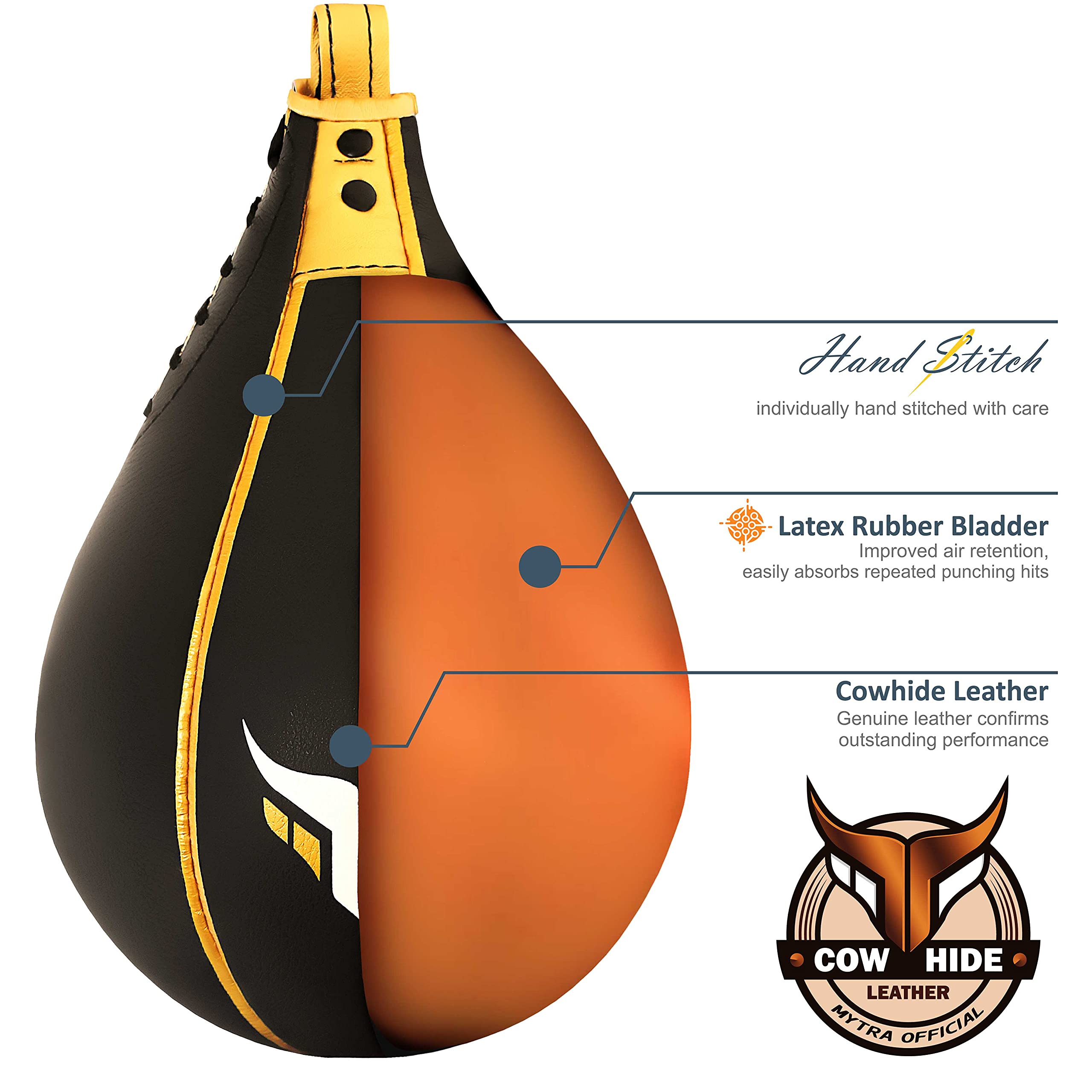 Mytra Fusion Pera Boxe Pere di Velocità di Pugilato Pelle MMA Muay Thai Formazione di punzonatura Speed Ball & Pera di Pugilato per Combattimenti di Fitness e Arti Marziali