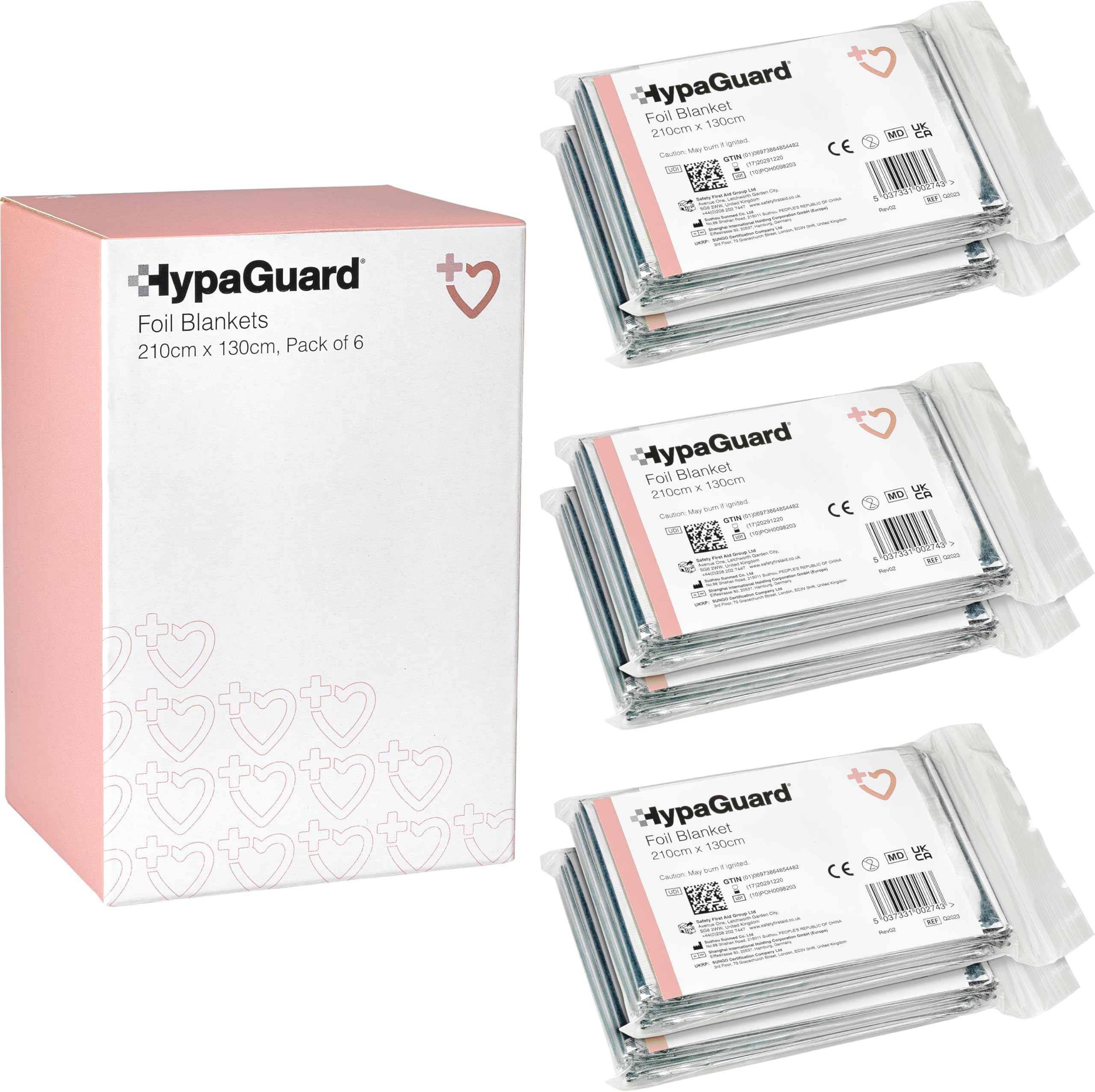 HypaGuard Foil Survival Blankets/Space Blankets/Evacuation Blankets - Box of 6 by Hypaguard