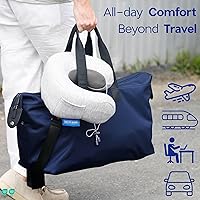 Vista 3 de Almohada Cervical de Espuma Viscoelástica para Dormir de Lado con Bolsa de Transporte y Almohada de Cuello para Viajes - Fabricada en Europa - 1 x
