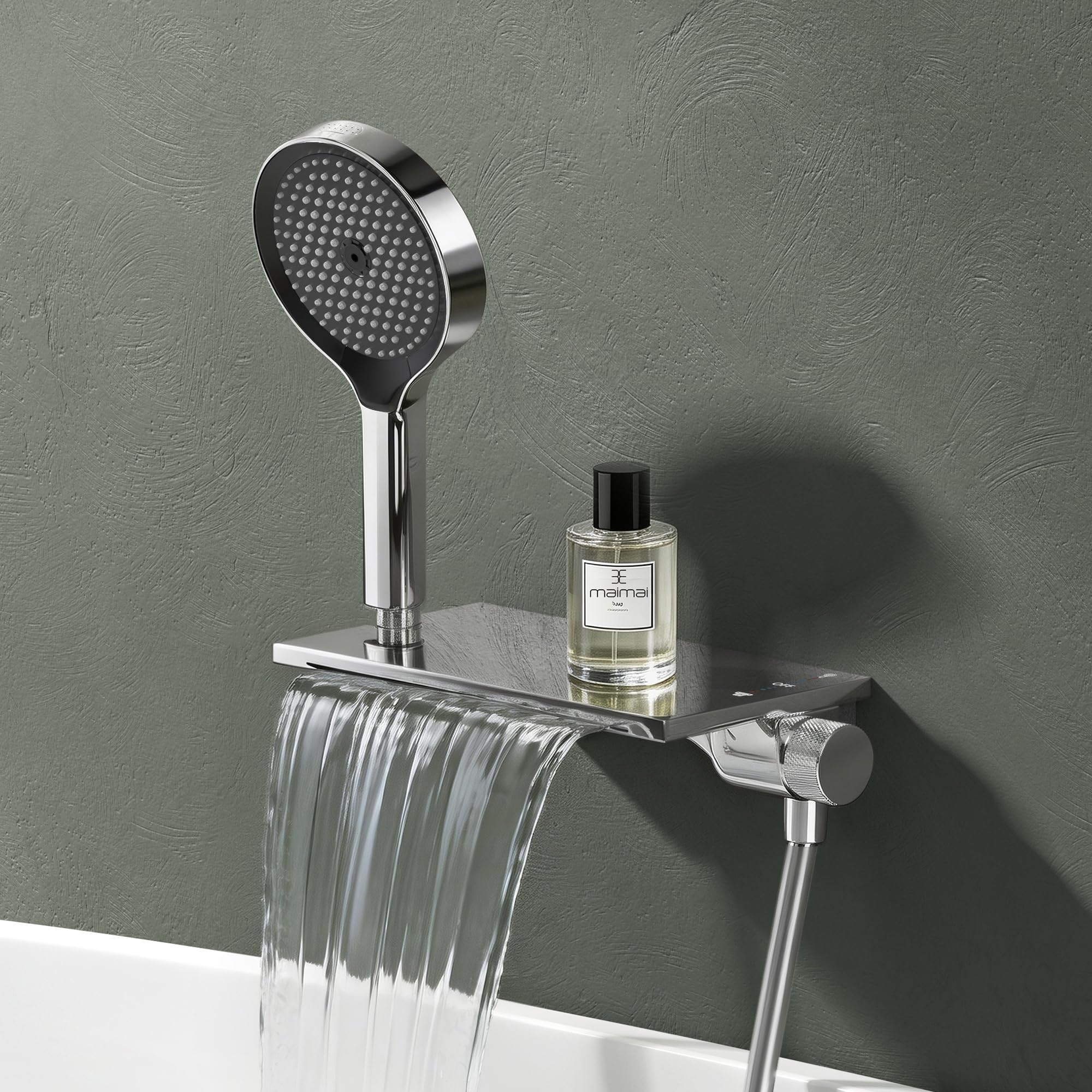 Mai & Mai Waterfall Bath Shower Mixer Tap, Bath Taps with Shower Attachment