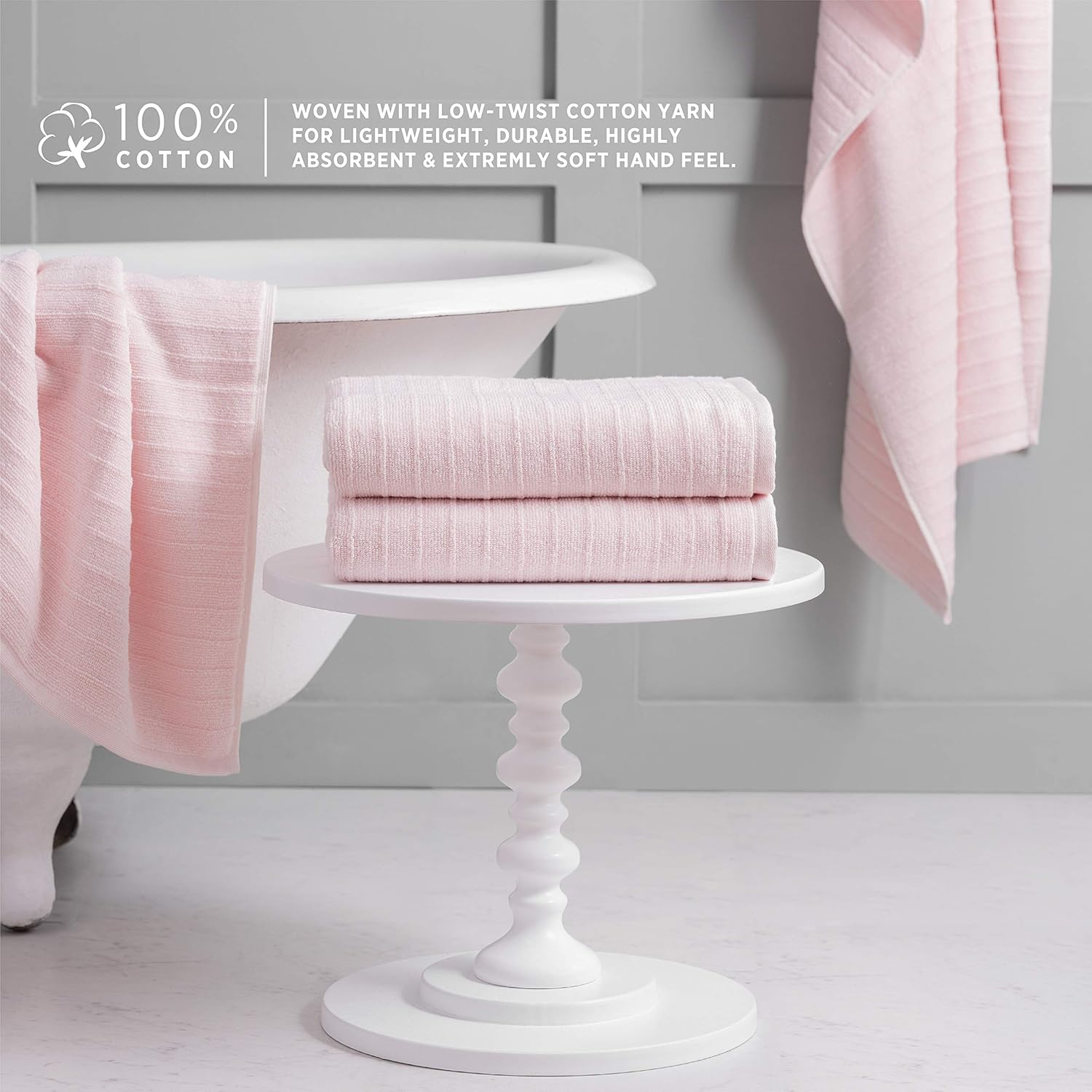 Greatest Product Welhome James | 4 Piece Bath Towels | Stripe Textured Blush Bathroom Towels | Soft & Absorbent Towels for Bathroom | Quick Dry Towels | 100% Cotton Bath Towels Free Shipping Offer Welhome James | 4 Piece Bath Towels | Stripe Textured Blush Bathroom Towels | Soft & Absorbent Towels for Bathroom | Quick Dry Towels | 100% Cotton Bath Towels