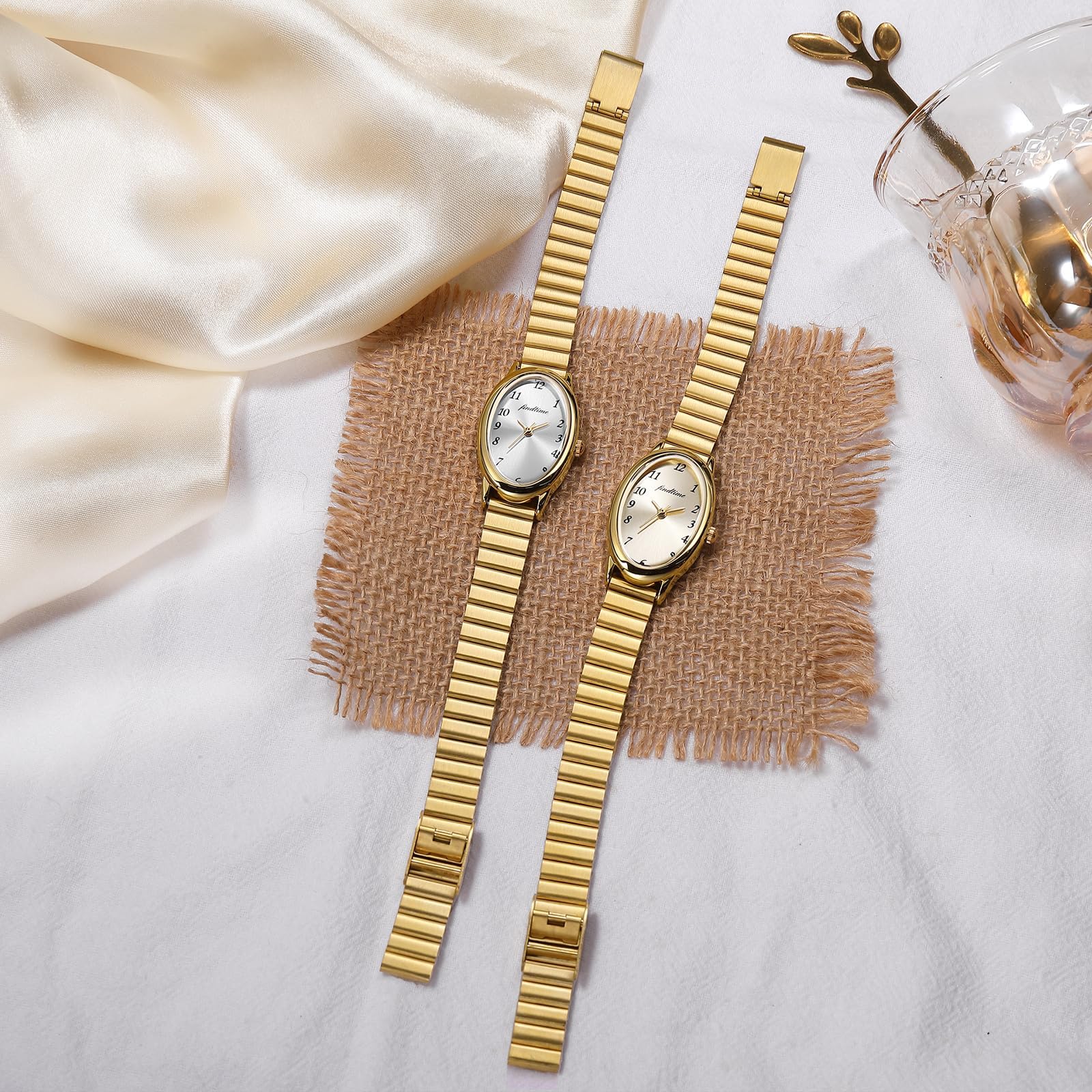findtime Relojes de mujer de oro del Reino Unido para mujer, relojes diarios impermeables para mujer, reloj de mujer con correa de reloj ajustable
