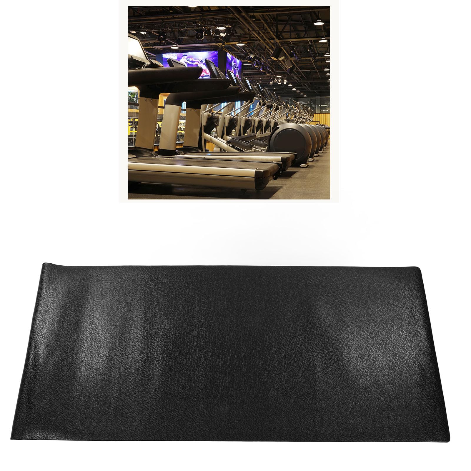 Tapete para caminadora, tapete de PVC a prueba de golpes, tapete de ejercicio antideslizante de 4 mm de grosor para protección del suelo de estabilidad, 90 x 200 cm
