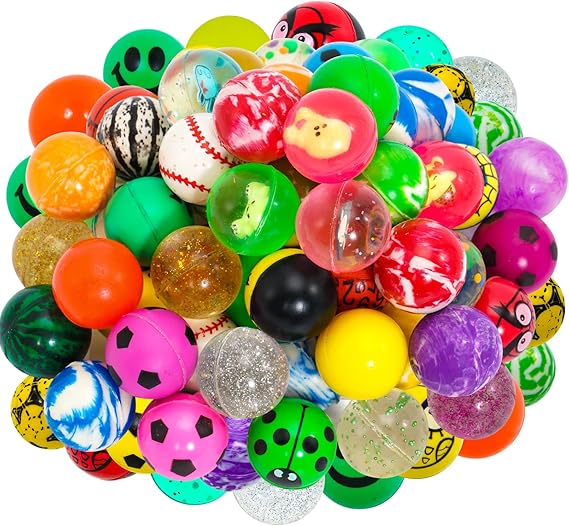 50 Pack Bouncy Balls Bulk,Assorted Colorful Bouncy Balls