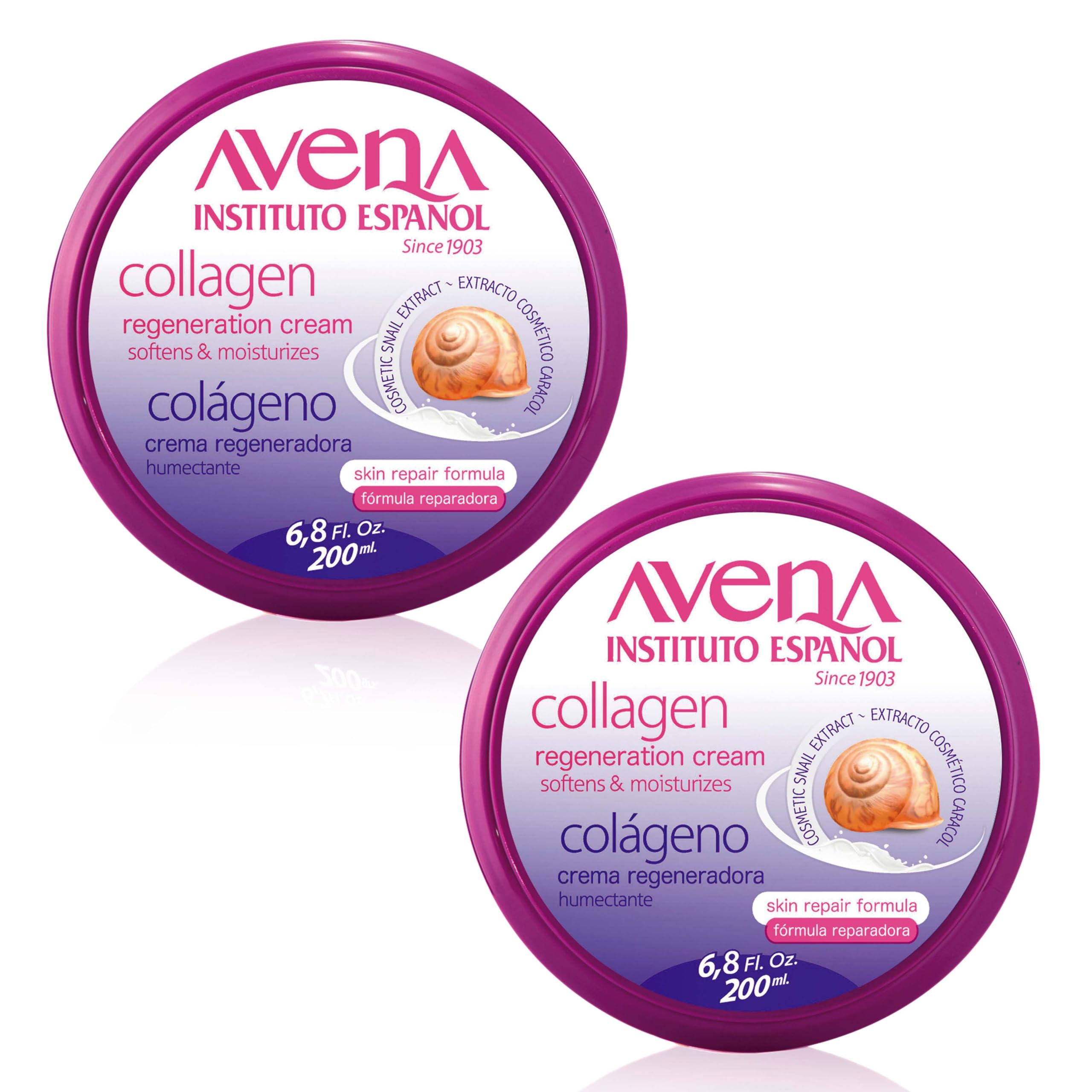 Instituto Español Crema de colágeno regenerante con baba de caracol | Crema corporal hidratante para mujer y hombre | Tratamiento nutritivo y la elasticidad para piel seca, agrietada | set de 400 ml