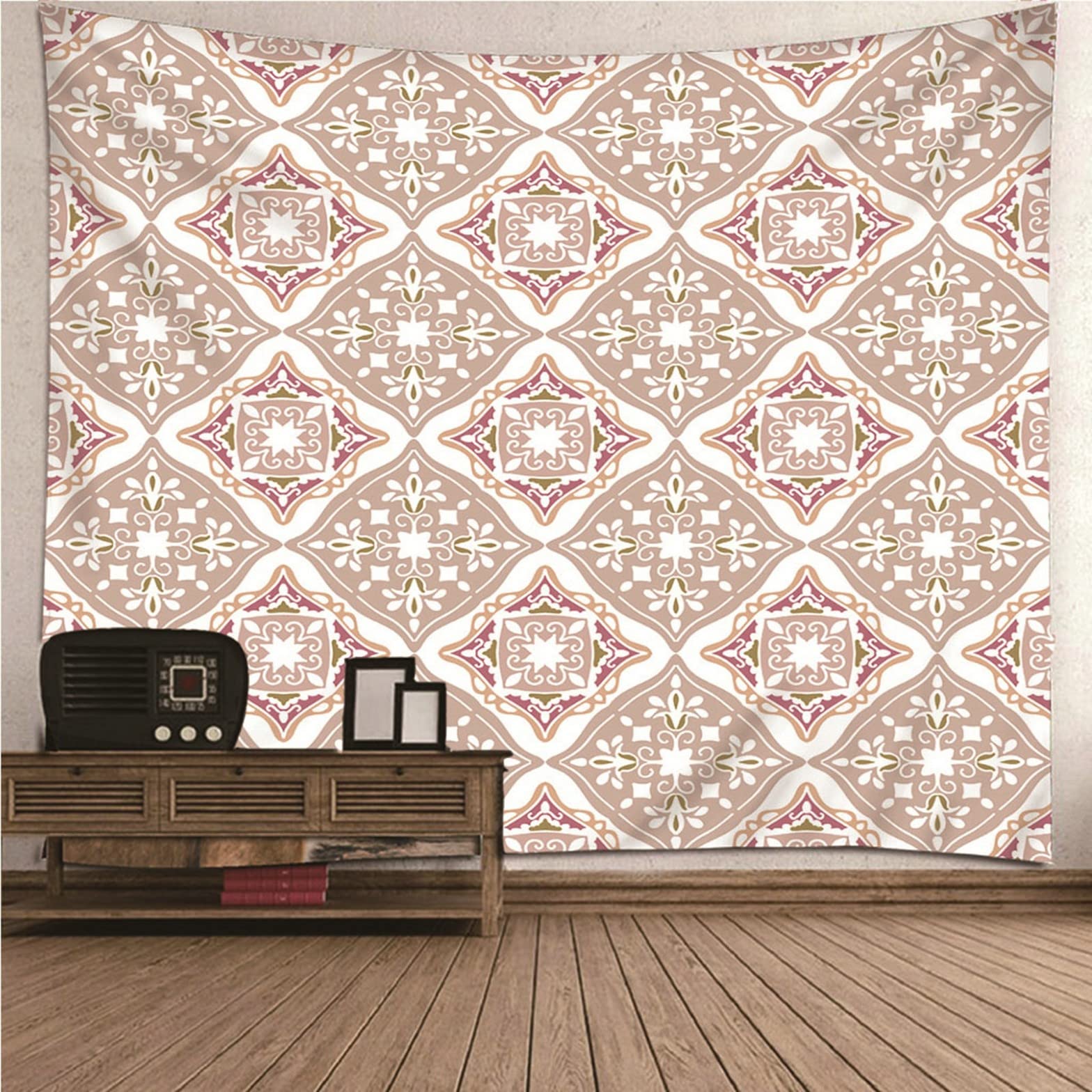 Ethereval Tapestries Modern Tapestry Nature Vertical Ethnic Pattern Trippy Vintage Wall Hanging Beige Wall Hangings Fabric Decorations 350x250cm