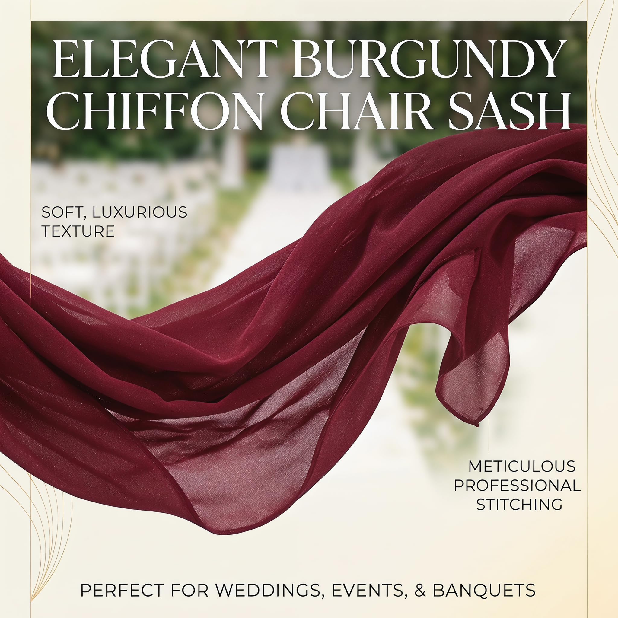 20 * 275cm Tüllstoff Stuhldekoration Tüll Stuhlschleifen Hochzeit Stuhl Hochzeitsstuhl Dekoration Tüll Stuhlschärpen Schleifen Chiffon Dekostoffe für Hochzeit Party Weihnachten Weiß 30 Stück
