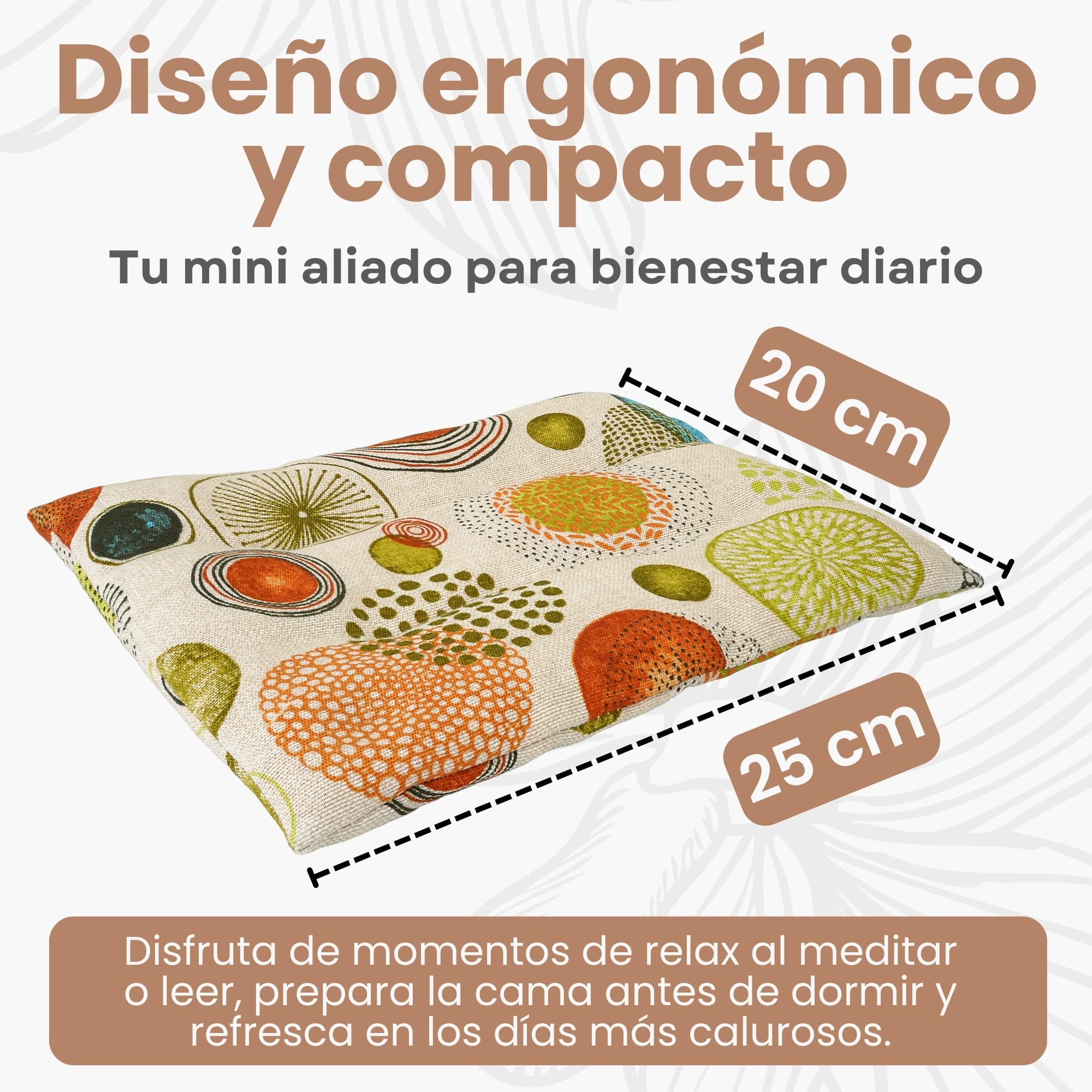 Saco Termico Semillas para Microondas | Bolsa Semillas Calor Microondas | Cojin de Semillas para Microondas | Sin Aroma | Relleno de Semillas de Mijo Ecológico | Fabricado en España 25x20cm