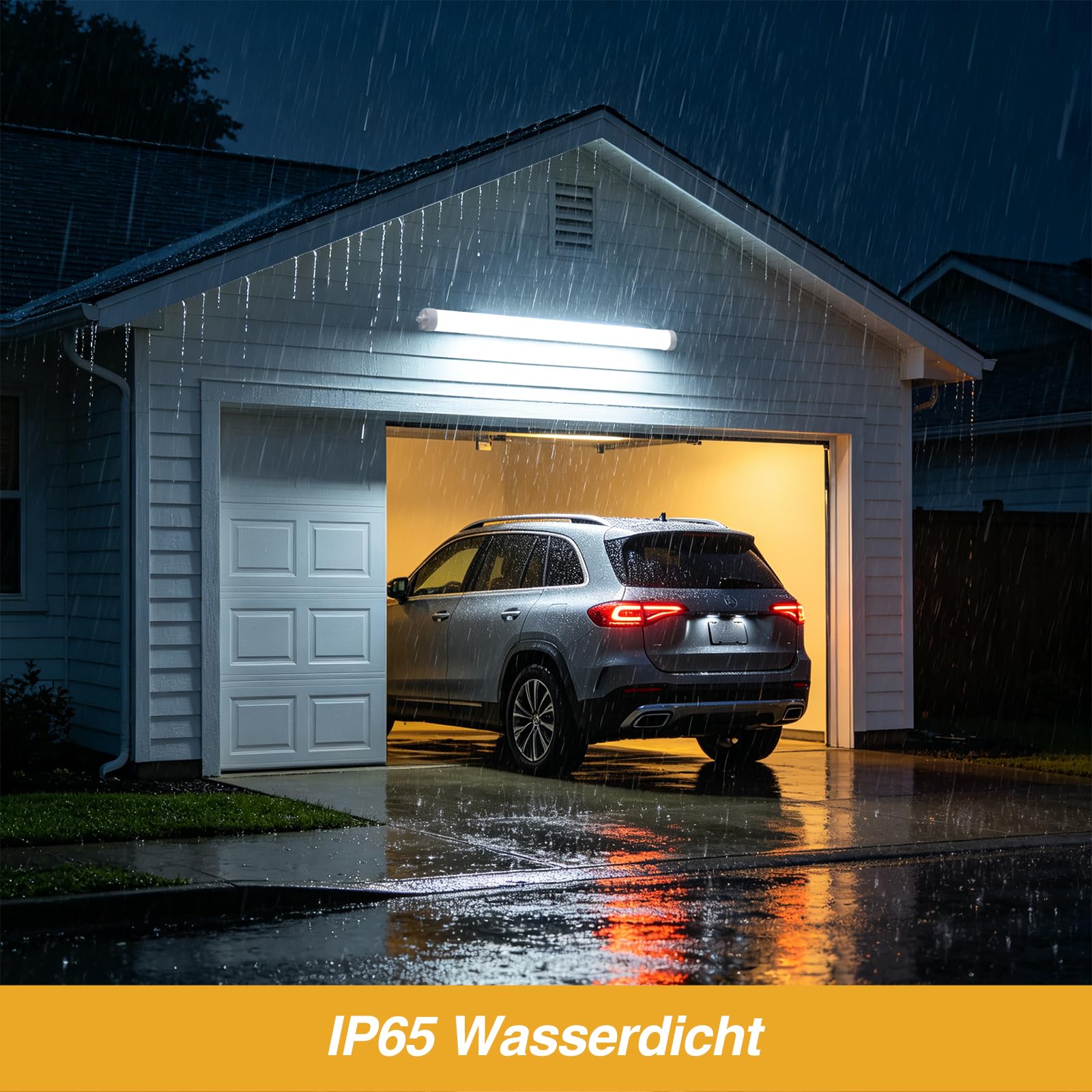 4er-Set LED Feuchtraumleuchten 150cm 45W, 4000K Neutralweiß 5620lm, IP65 Wasserdicht, Verknüpfbar, Deckenleuchte für Garage, Keller, Werkstatt, Bad & Büro