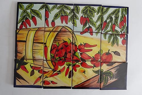 17" CERAMIC TILE MURAL mexican talavera mosaic backsplash