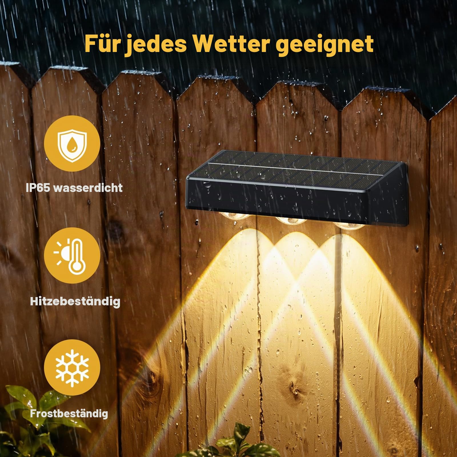 NIORSUN Solarlampen für Außen,12 Stück Solar Wandleuchte Aussen, Solar Wandleuchte Aussen mit 9 Farbtemperaturen,Solarleuchten für Außen,IP65 Super Hell Solarleuchten für Garten/Zäune/Treppen/Terrasse