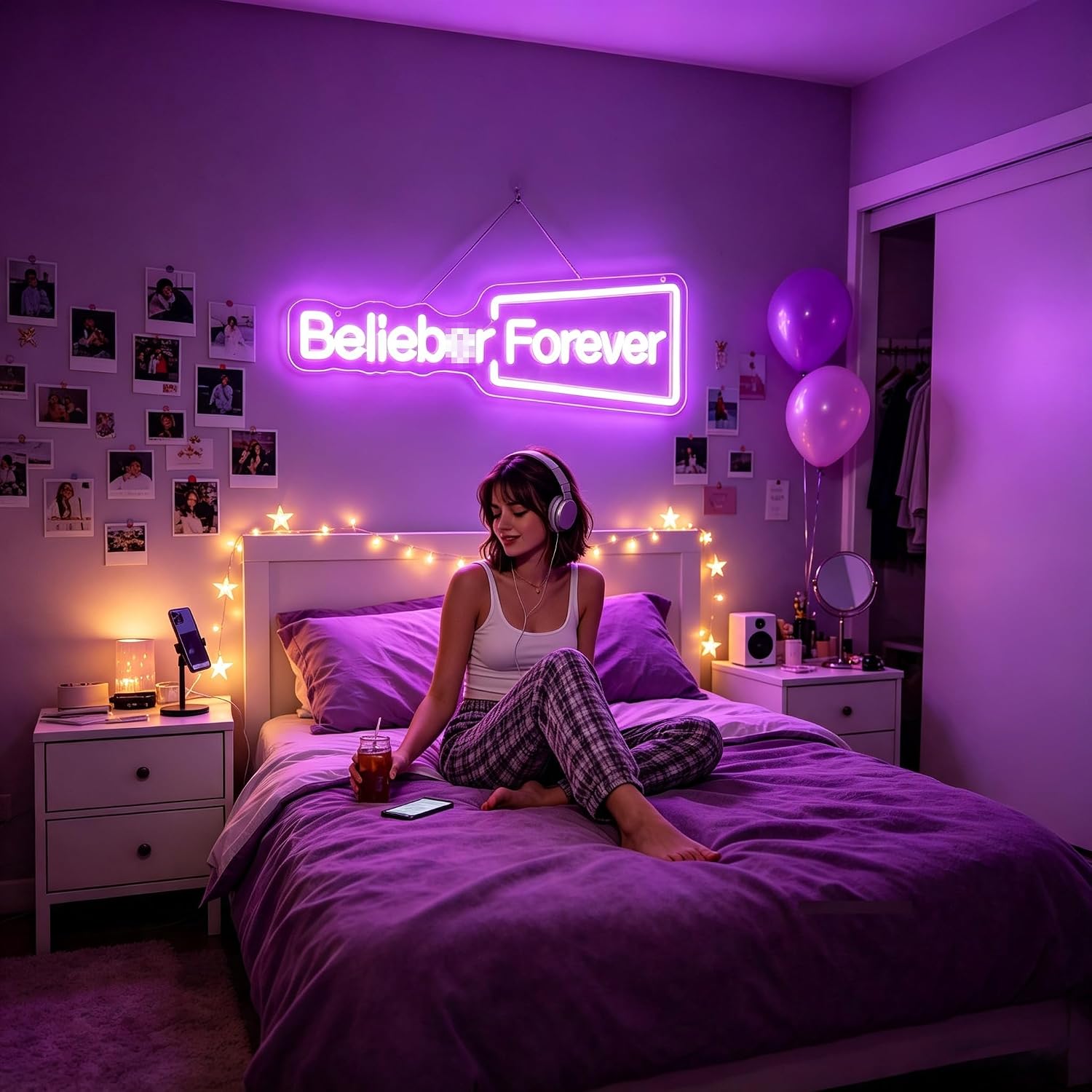 Believe Forever Neon Sign, Wall Decor for Party Decorations & Bedroom Decor image 4