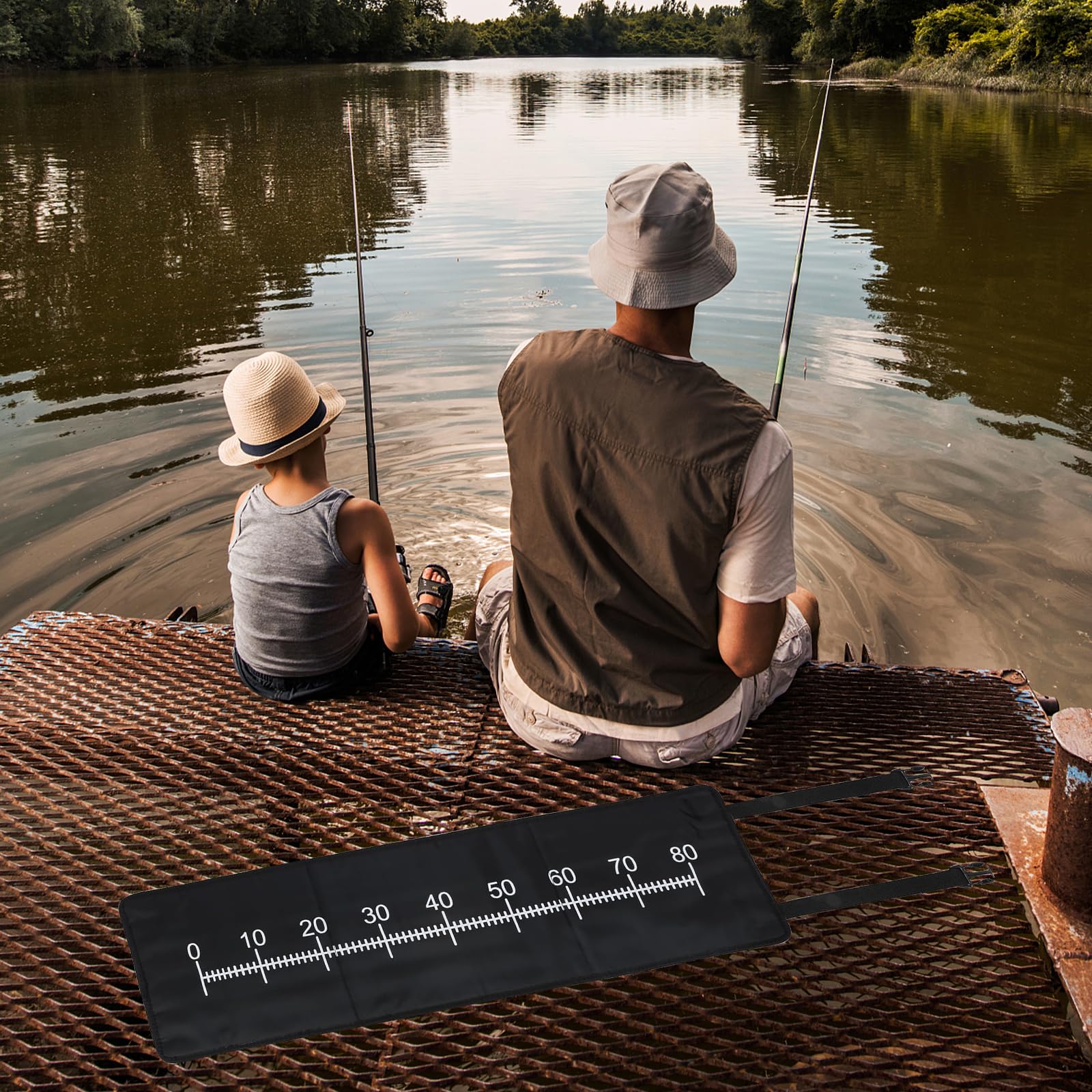 Jenzi Camo Unhooking Mat With Measuring Tape - Scales And Measures - FISHING-MAR