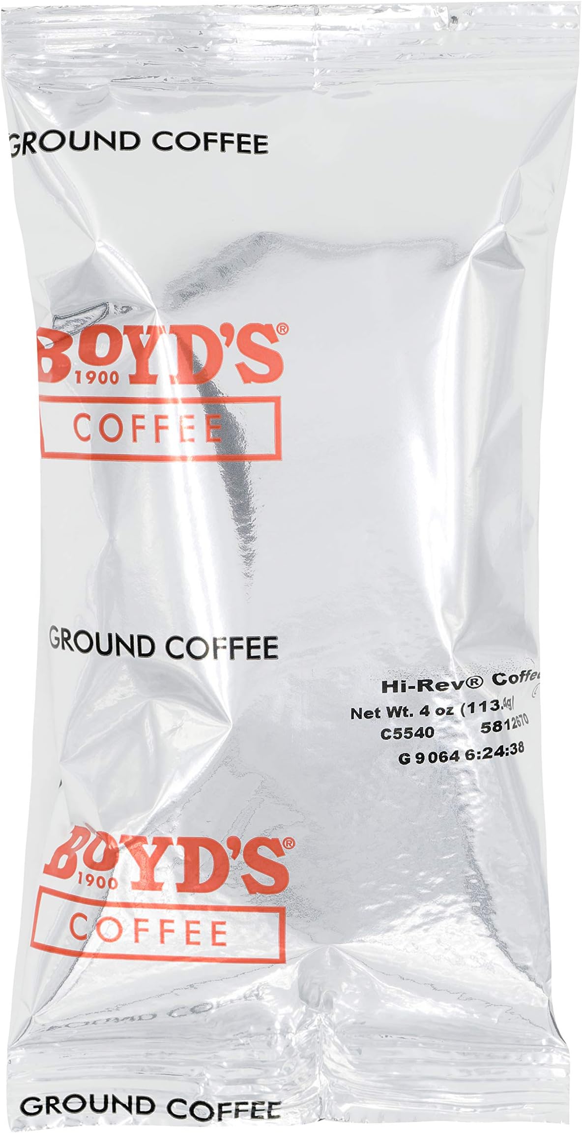 Boyd's Hi-Rev Coffee - Ground Medium Roast - 4-Oz Portion Packs (Pack of 30)