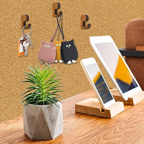 Miniatura 7 de Ganchos de madera para tablero de corcho, tachuelas decorativas para el pulgar para colgar en la pared, 30 piezas para tablón de anuncios o mapa de