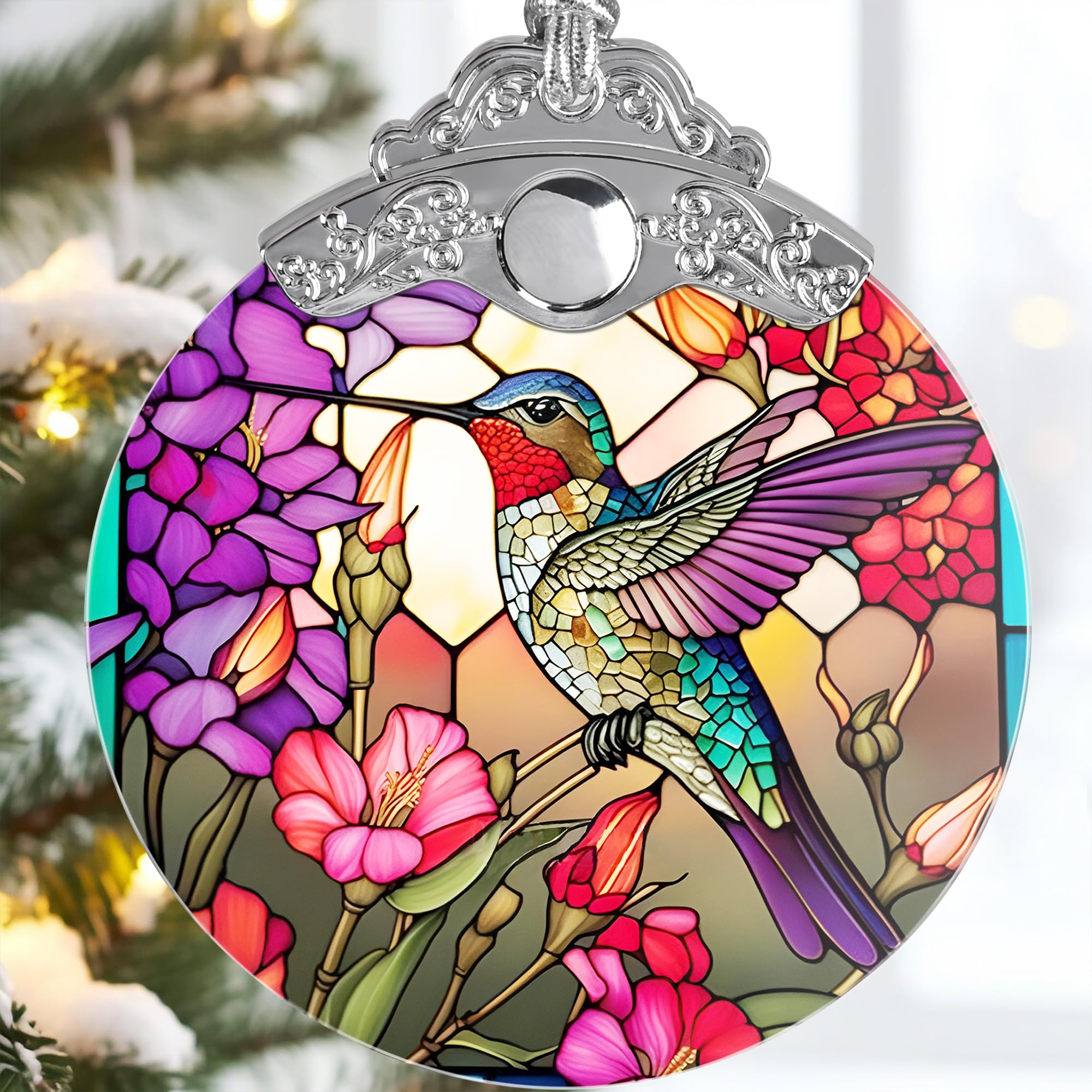 Hummingbird Christmas Ornament - Jocidea Hummingbird Decor - Hummingbird Christmas Tree Ornament - Hummingbird Christmas Decorations - Hummingbird Gifts Ideas - Xmas Gifts for Hummingbird Lover
