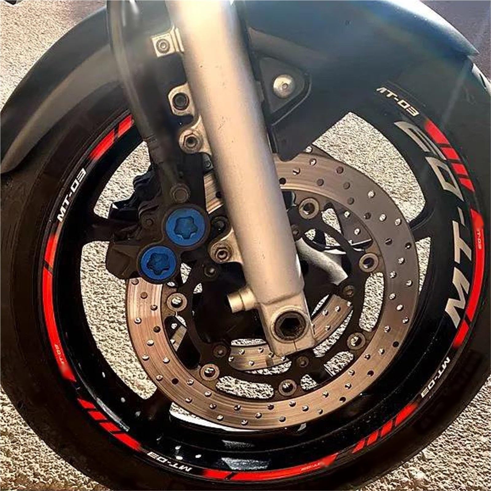 Abziehbild 17-Zoll-Radaufkleber, Reflektierend Und Wasserdicht, Motorrad-Dekorationsset Für Yamaha MT-03 MT03 Radnabenaufkleber(Beige)