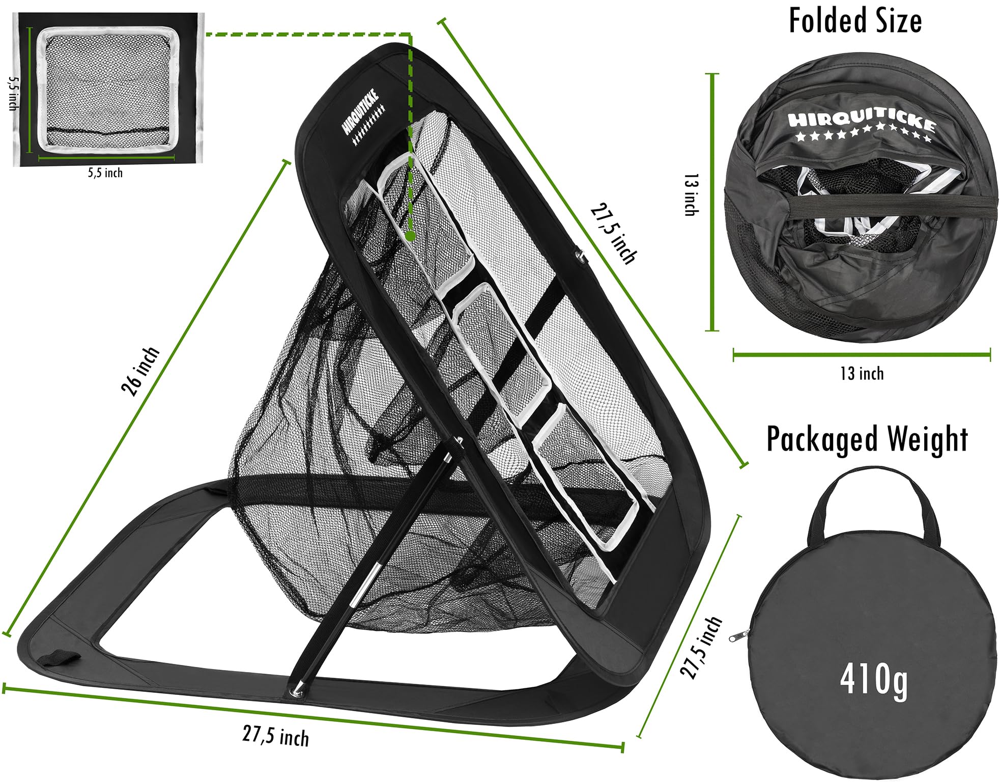 Golf Practice Hitting Net for Backyard Training - Hitting Aid Nets Driving Chipping Swing Training with Target - Gift for Men & Golf Lovers (Black)