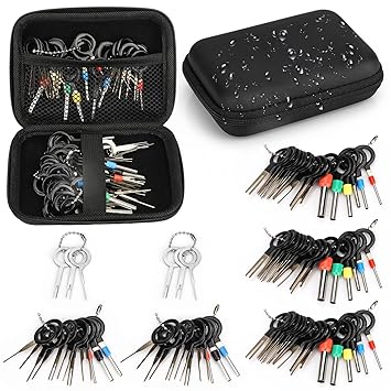 82pcs Terminal Removal Tool Kit, Pin Extractor Tool Set, Terminal Pins Puller Repair Removal Tools, Wire Terminal Release Tool Depinning Tool Electrical Connector Pin Removal Tool Terminal Ejector Kit