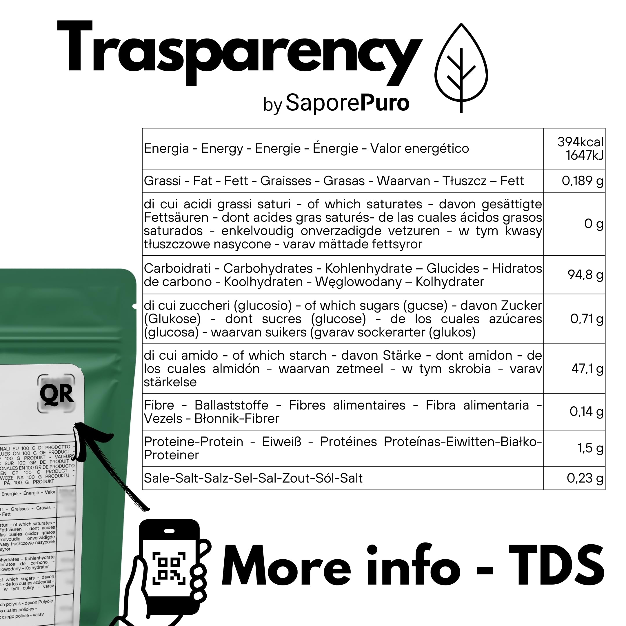 SaporePuro Transglutaminasi 250 g - Enzima per applicazioni alimentari professionali