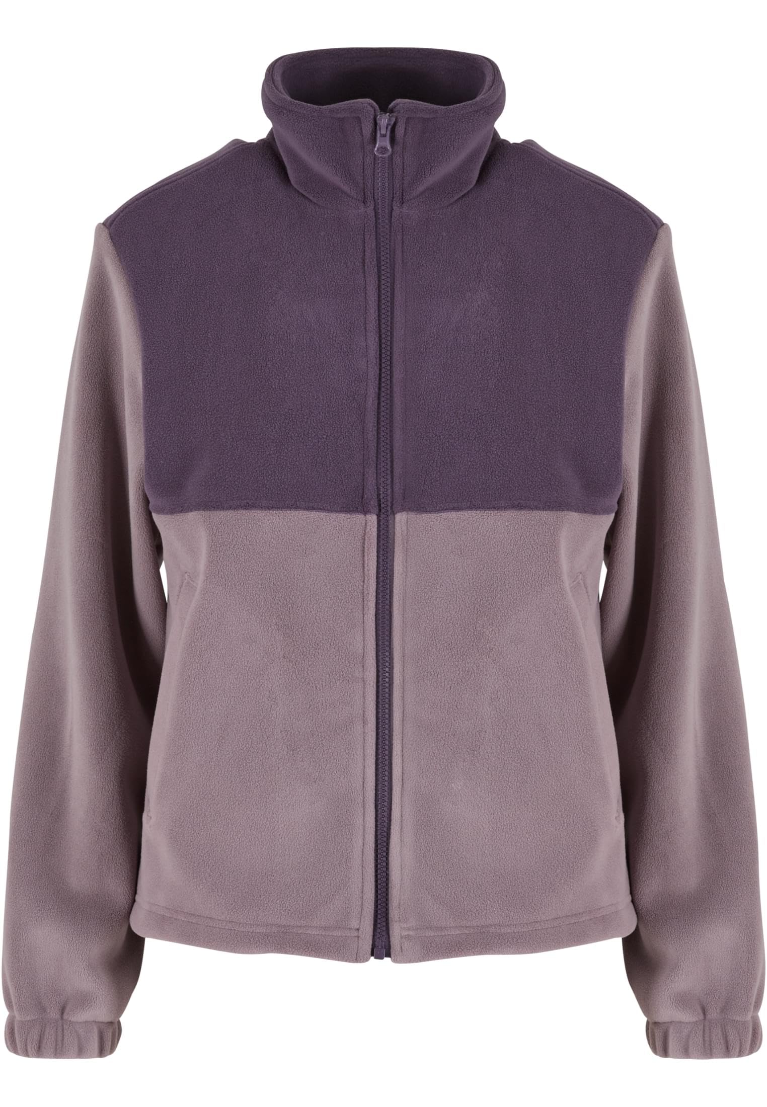 Urban Classics Damska kurtka przejściowa, podwójna kurtka polarowa, dwutonowa kurtka polarowa z wysokim kołnierzem, krój Regular Fit, purplenight/fadedpurple, XS