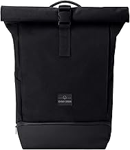 Johnny Urban Rucksack Damen & Herren Schwarz - Allen Medium - Rolltop Mit Laptopfach für Uni Fahrrad Business - 15L - Nachhaltig - Wasserabweisend