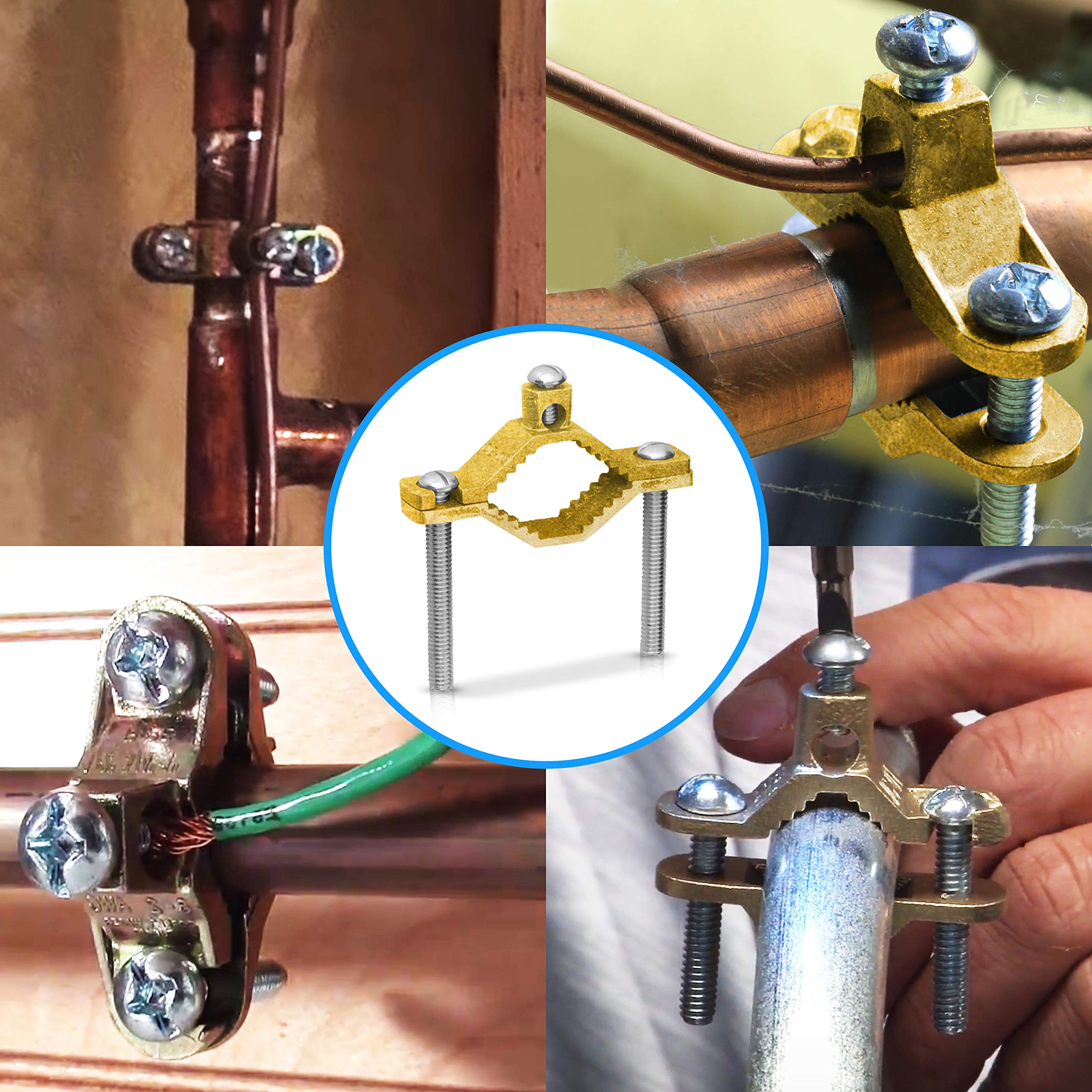OhLectric Erdungsrohrschelle Aus Kupfer – Für Rohrdurchmesser 1 ¼" Bis 2", Verzinkt, Hohe Leitfähigkeit