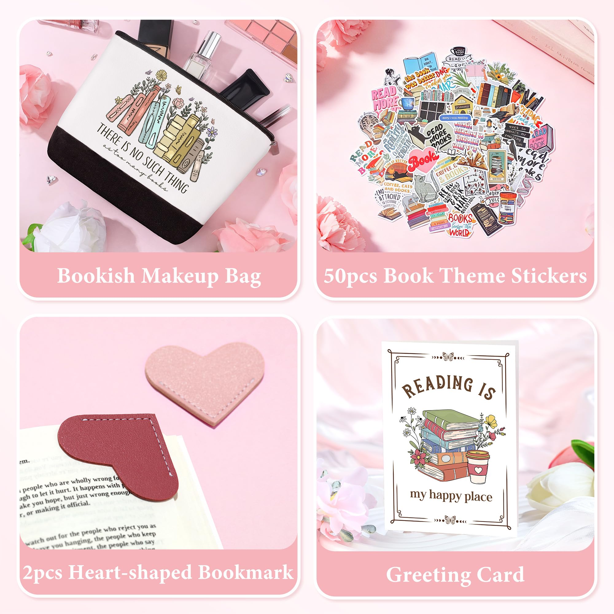 Book Lovers Gifts for Women Bookish Gifts for Book Lovers Women Books Accessories for Reading Lover Books Club Gift for Reader Cool Bookish Themed Items Set Bookworm Stuff Presents for Librarian, Girl