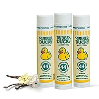 Vista 8 de Rubber Ducky Bálsamo labial con SPF 44, protector solar resistente al agua Vegano, sin tintar, sabor a vainilla, con vitamina E Todas