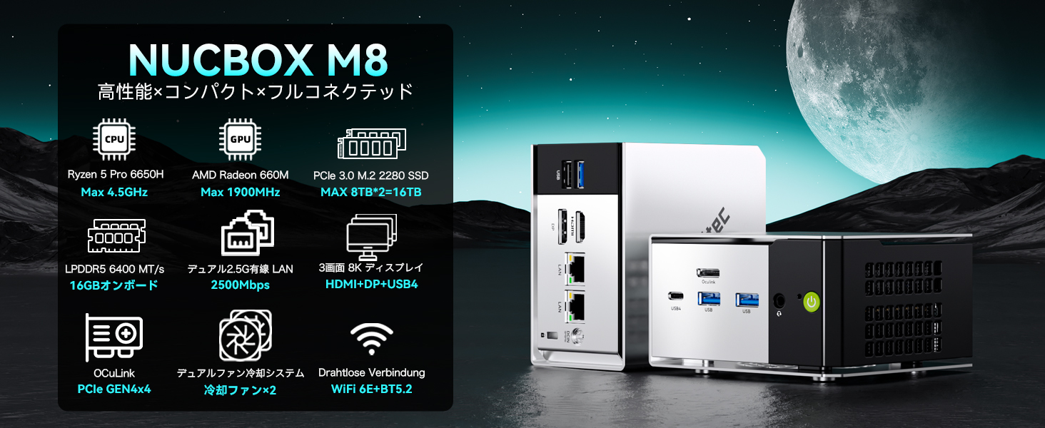 Amazon.co.jp: GMKtec ミニPC M8 AMD Ryzen 5 PRO 6650H 【Ryzen 7