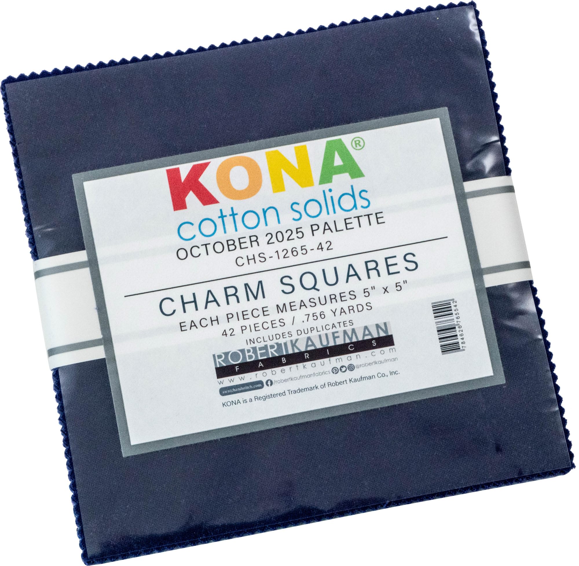 Robert Kaufman Assorted Kona Cotton Solids October 2025 Charm Square 42 5-Inch Squares Charm Pack Chs-1265-42