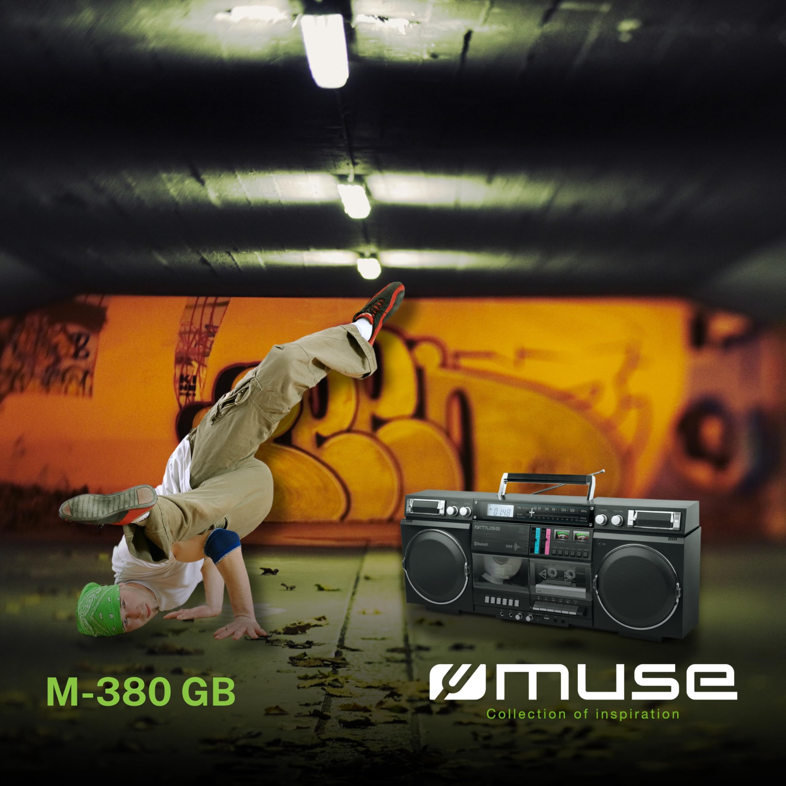 -Tuner analog FM - Lecteur CD/CD-R/RW - Lecteur et enregistreur de cass MUSE - M380GB