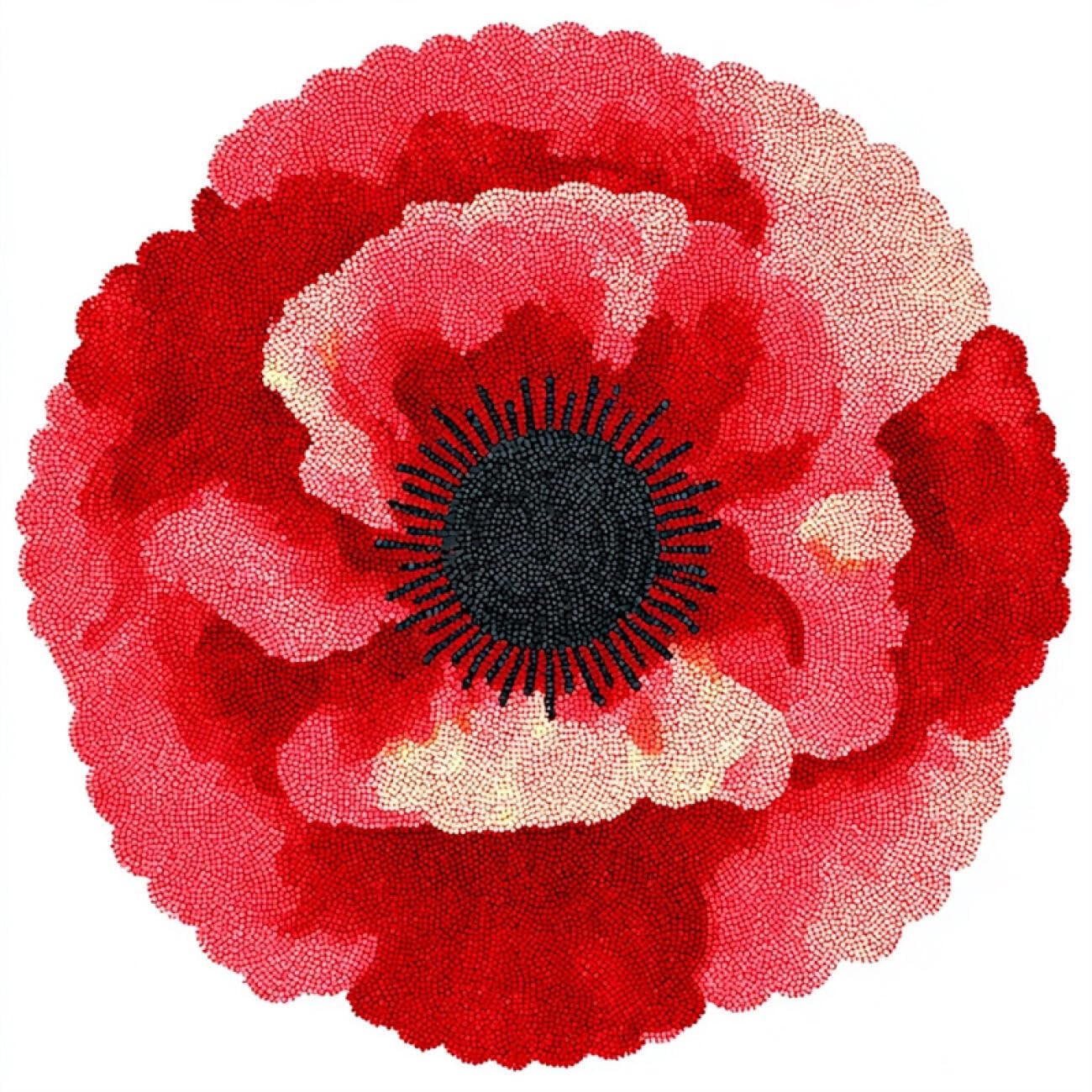 Kitquiver Tapestry Kits for Adults Red Flowers 80x80cm