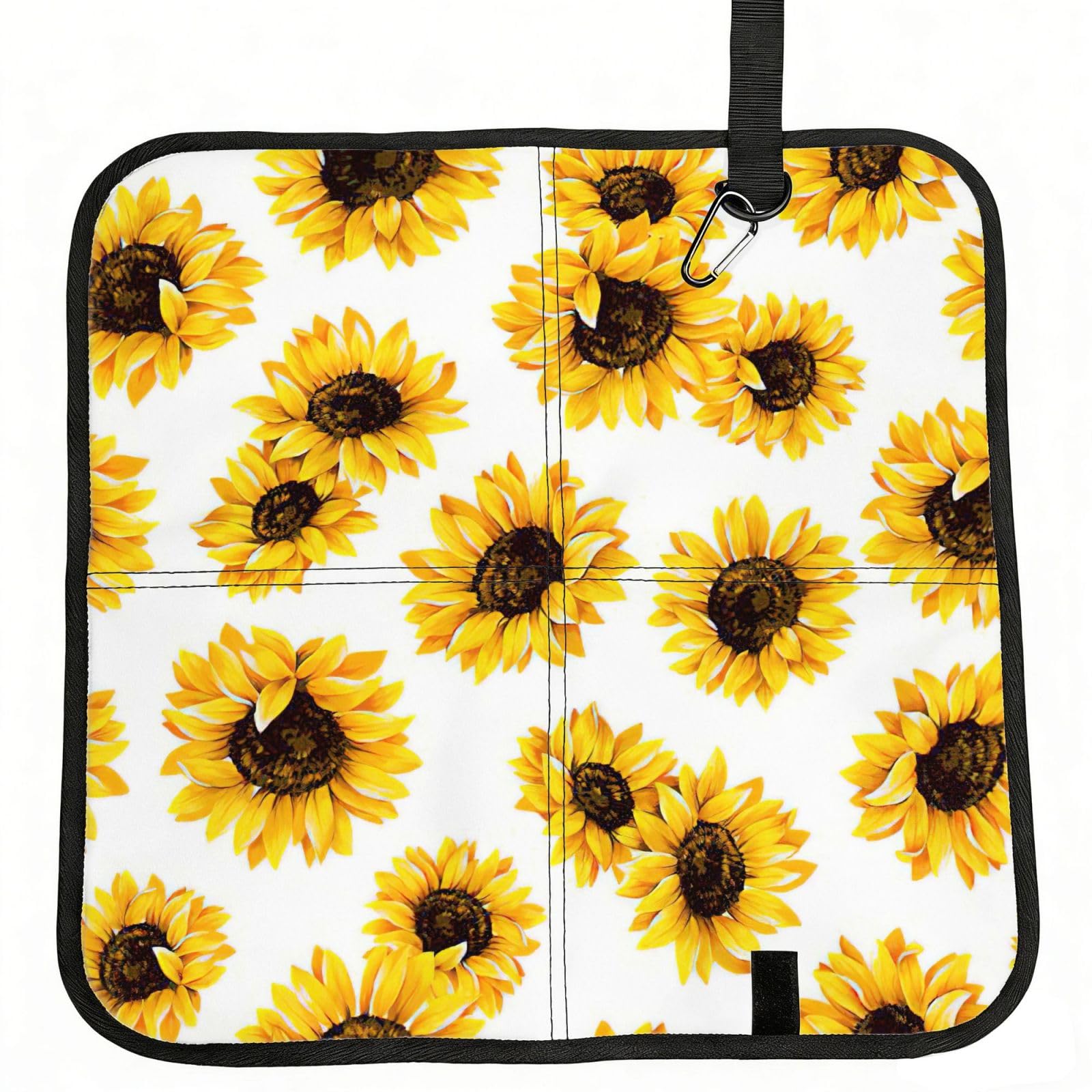 eeprty sunflower Printed Portable Seat Cushion Strap, Foldable Pad for Stadium Bleachers Hiking Travel