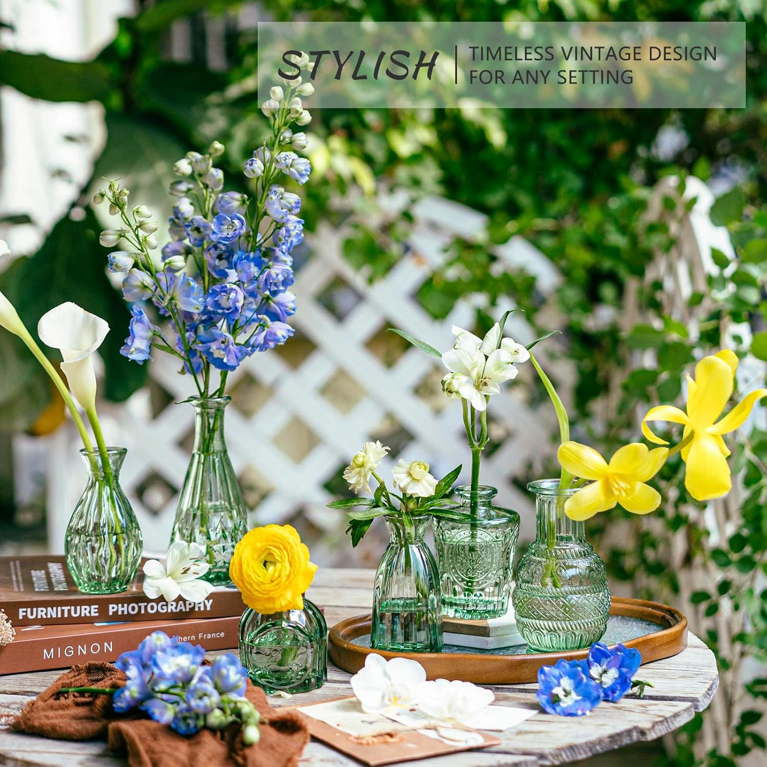 Glass Bud Vase Set, 16pcs Small Green Flower Vases for Table Centerpieces in Bulk, Mini Vintage Vase for Wedding, Home, Table Decoration - Image 5