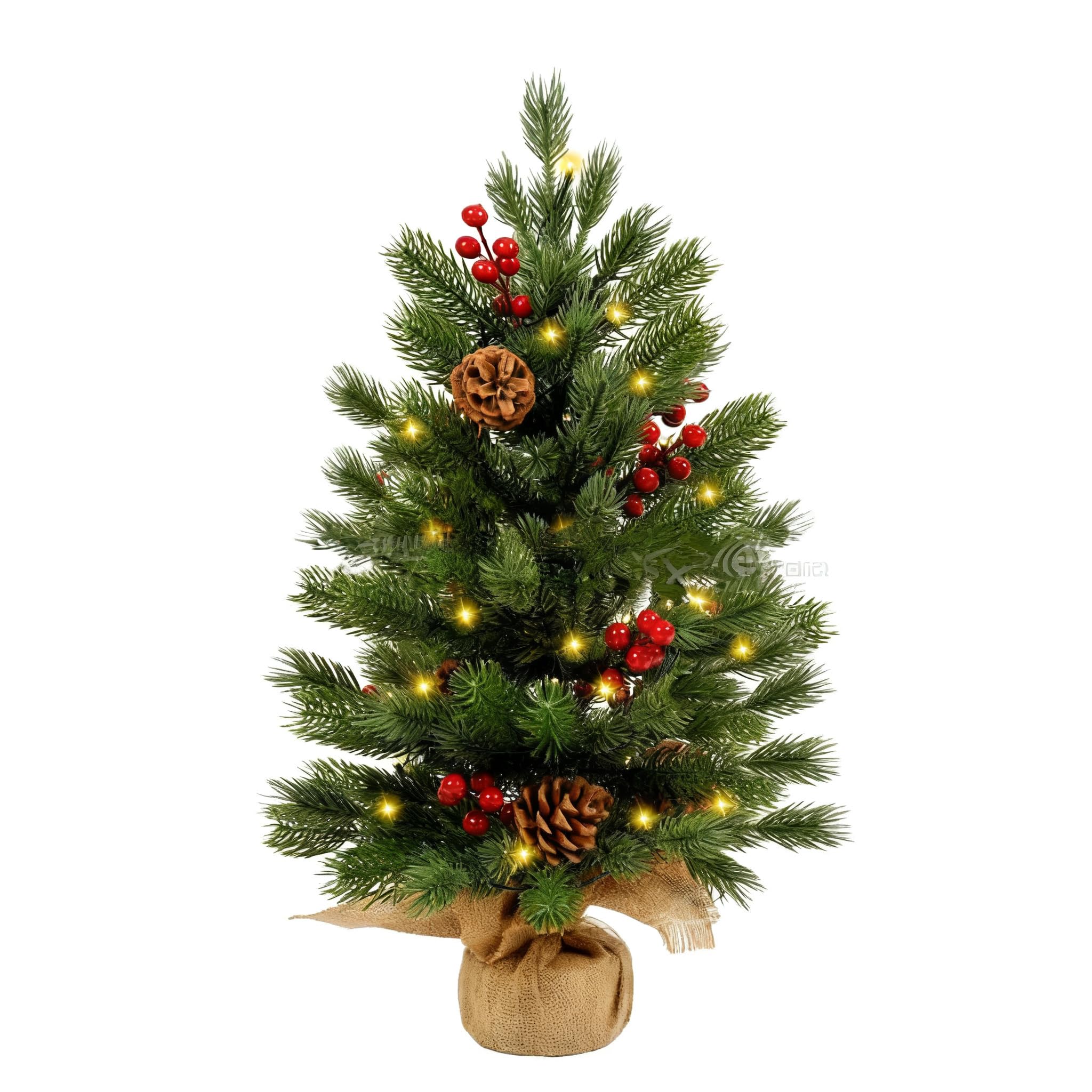 VUIUYOIES Mini albero di Natale preilluminato da 24,45 cm