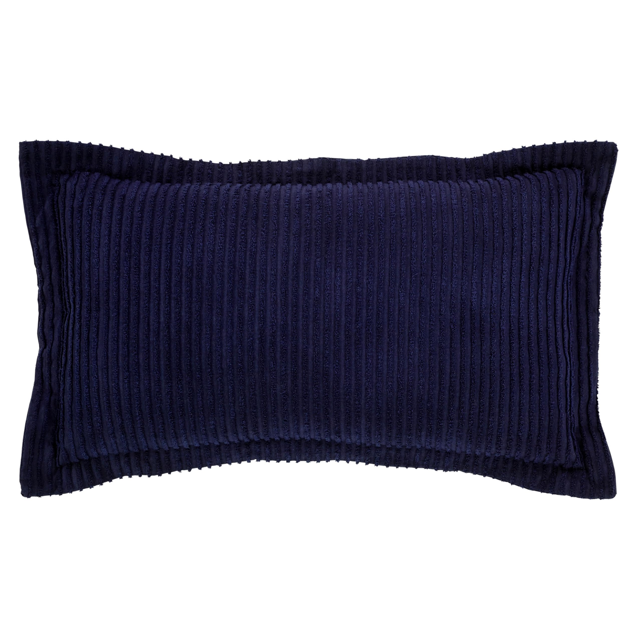 Better Trends Jullian Collection is super soft and light weight in Bold Stripes Design 100% Cotton Tufted Unique Luxurious Machine Washable Tumble Dry, King Sham, Navy