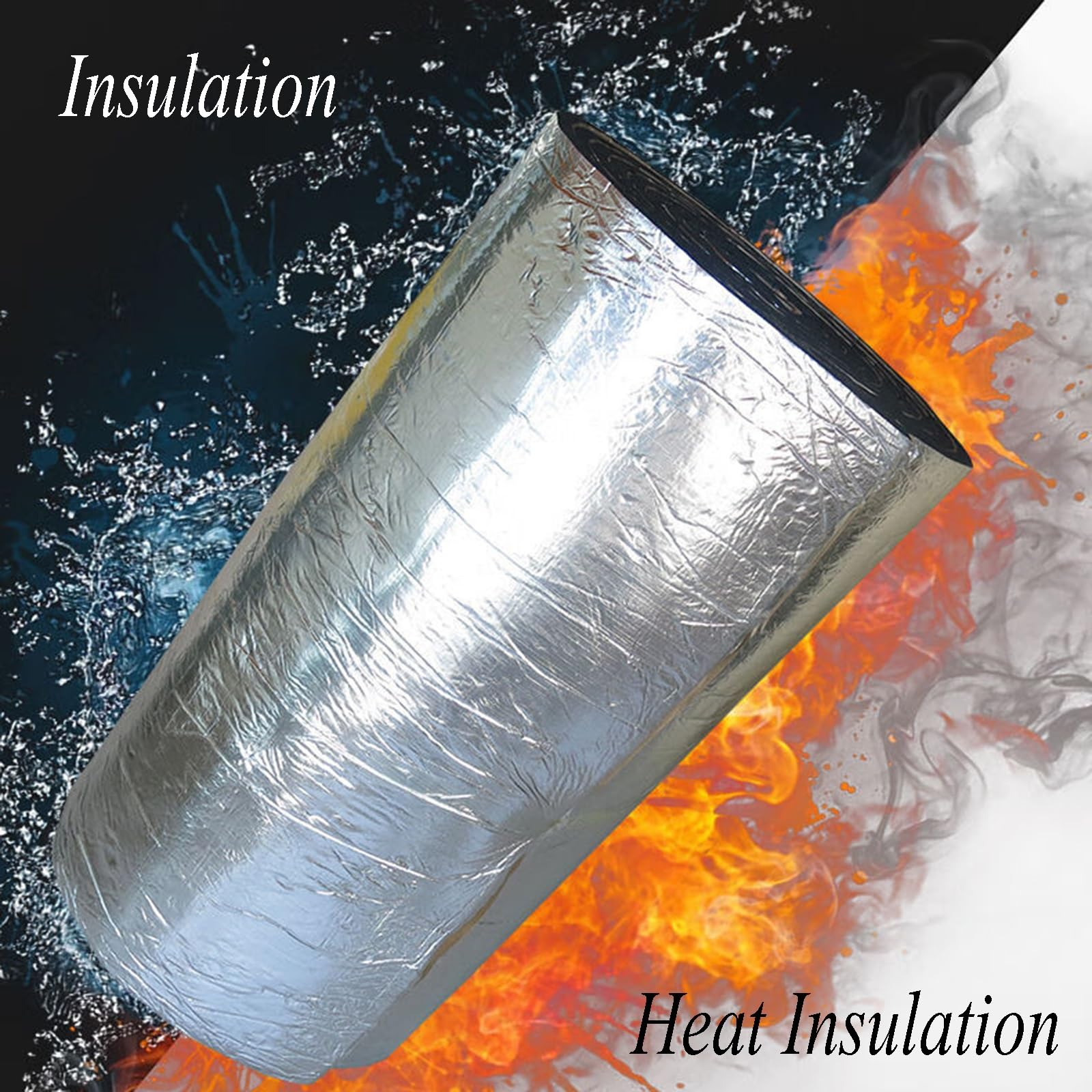 Generisch Schalldämmende Baumwolle aus Aluminiumfolie – 5 mm Dicke Strahlungsbarrierefolienrolle für farbige Stahlräume, einfach zu verwenden, 4 m² Heizkörperreflektor-Dämmmaterial