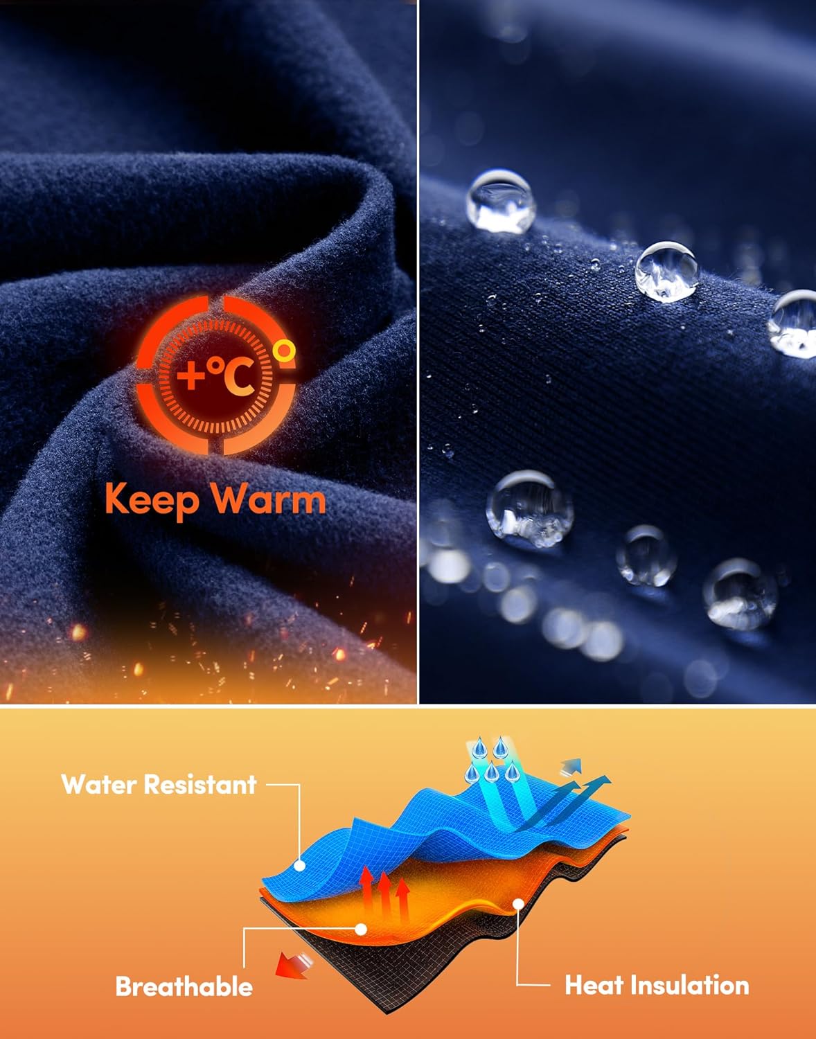 IUGA Women's Fleece Lined Leggings Water Resistant High Waisted Thermal Leggings Winter Pants with Pockets Running Ski Hiking - Image 4