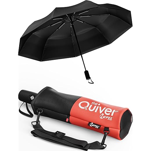 REPEL Windproof Travel Umbrella - Compact & Withstands Winds up to 85MPH , Strongest Premium Auto Folding Umbrella for Rain and Sun - Durable, Light & Portable for Women & Men , Fits Backpack & Cars