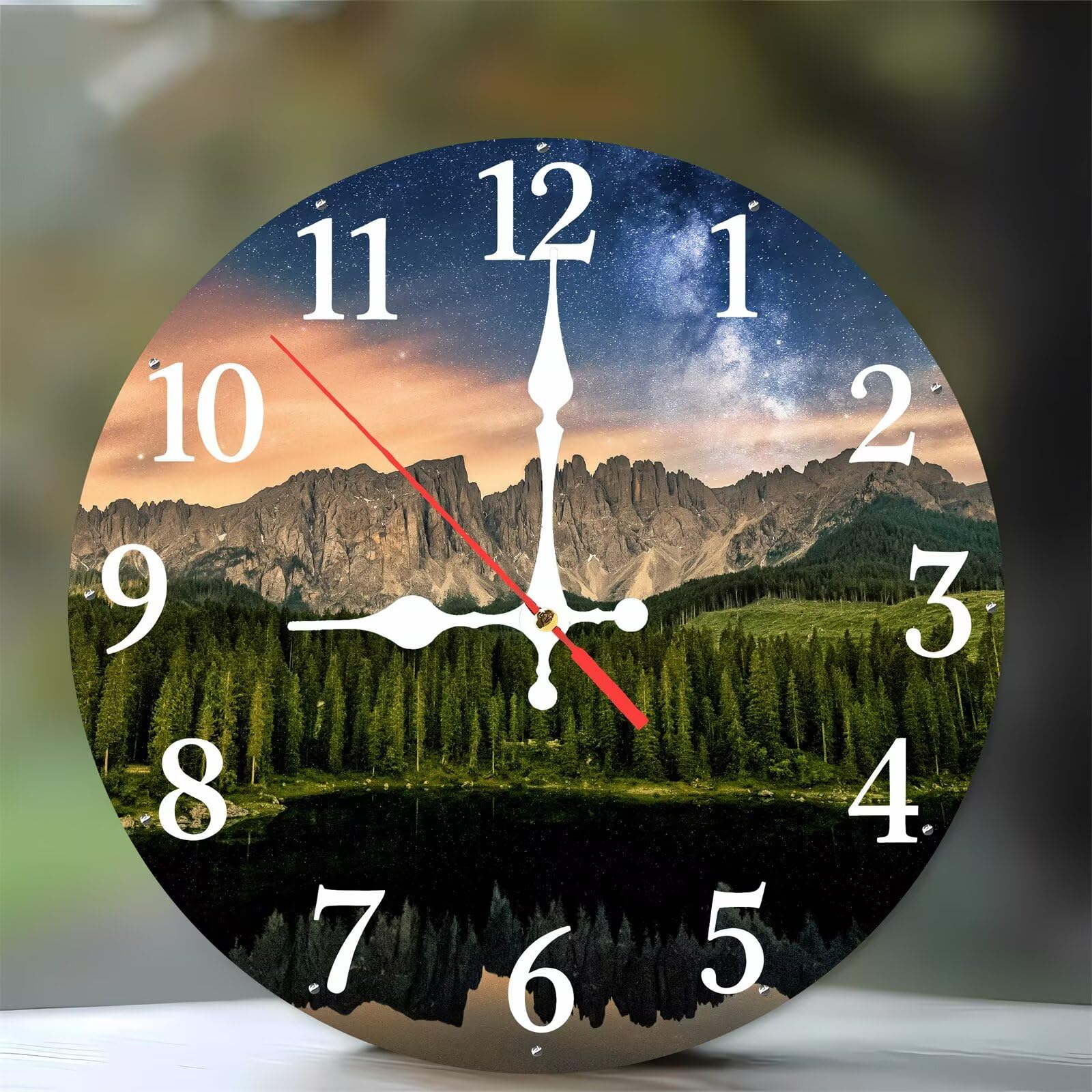 Horloge murale cuisine chambre salon moderne bois silencieuse 35 cm
