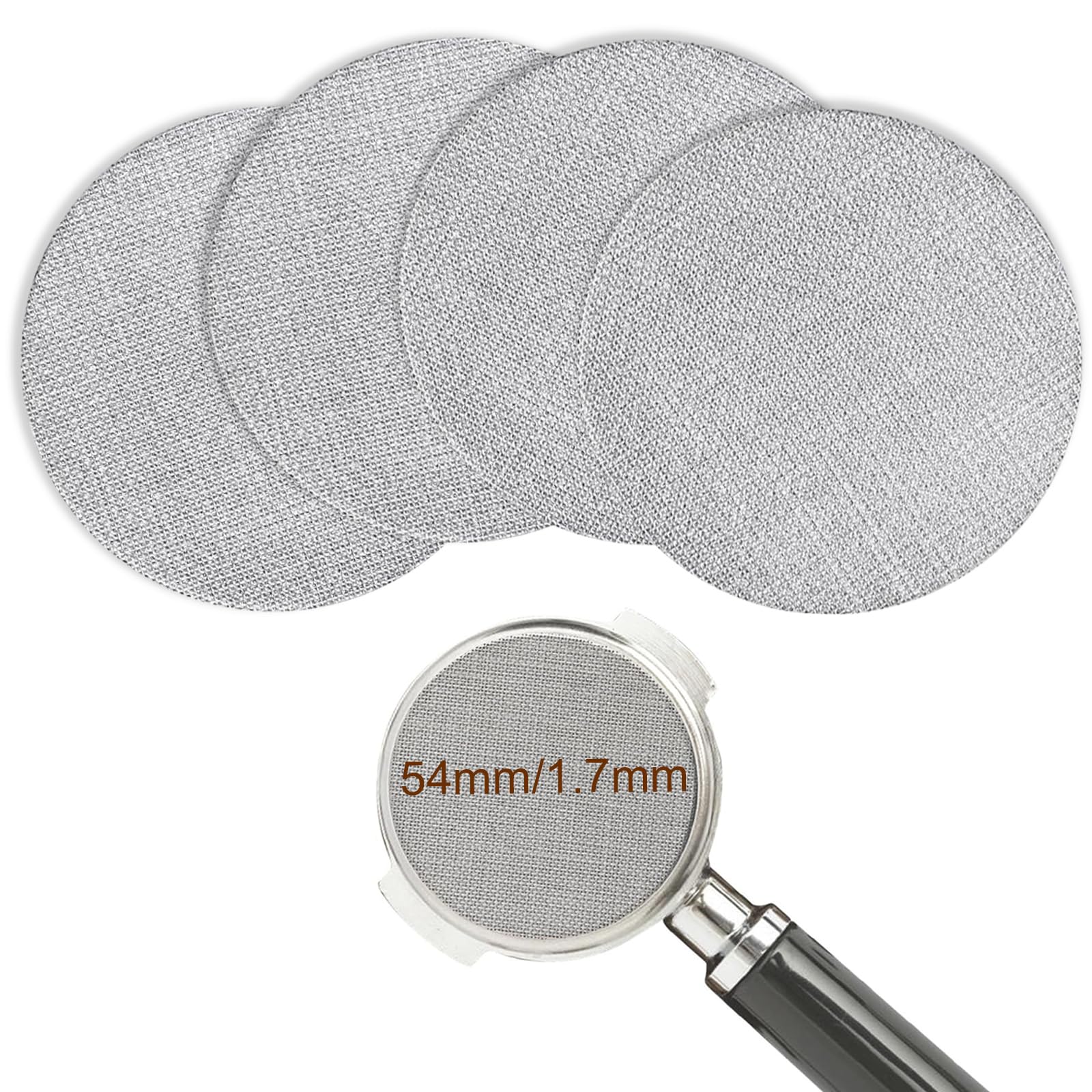 ZephyrCraft Puck Screen 54mm, 4 Pack Reusable Contact Shower Screen, 1.7mm Thick, 150µm Mesh Coffee Filter
