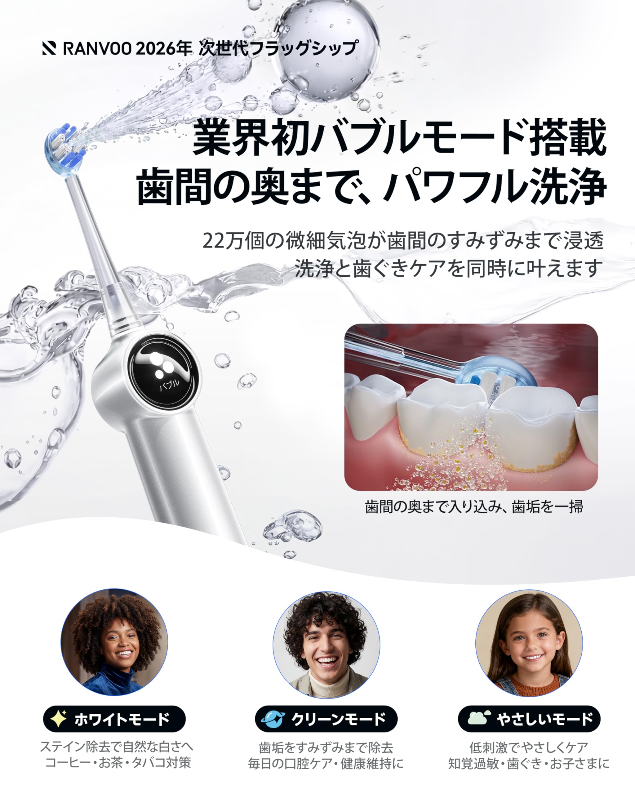 Amazon.co.jp: 【次世代ジェット洗浄 低刺激深層ケア】RANVOO AirJet