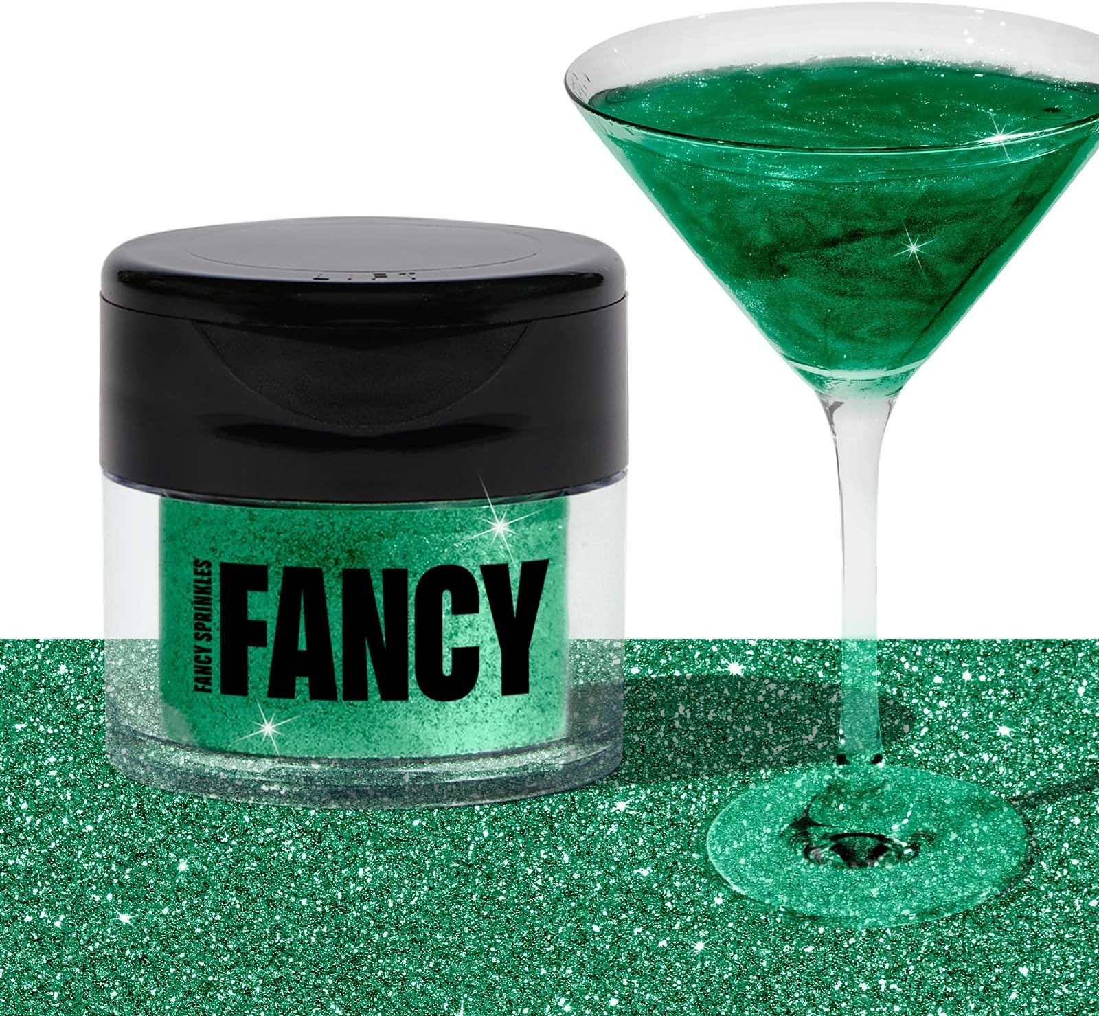 Fancy Sprinkles Emerald Green Premium Edible Glitter, 100% Edible Glitter for Sparkling Food & Drinks No Taste or Texture (4gm)