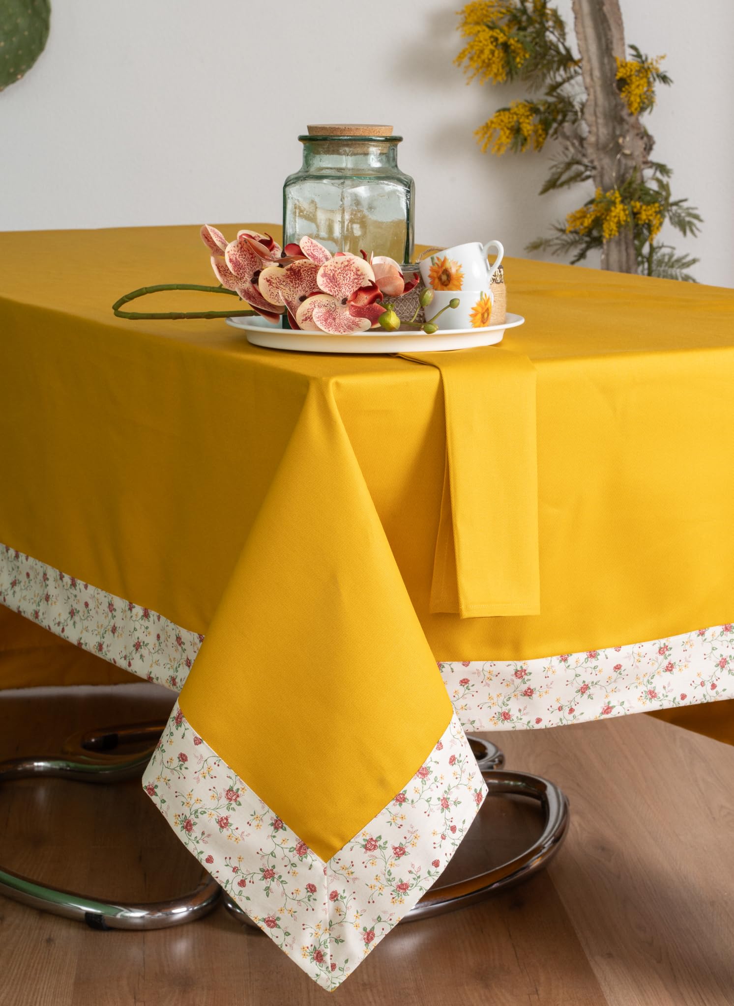 Nappe de table moderne en coton rectangulaire ANITA ESSE HOME 180 x 270 cm