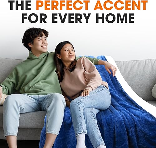 Miniatura 4 de Cheer Collection Manta de microsherpa para sofá, dormitorio, sala de estar, viajes, terciopelo suave de lujo, decoración elegante del hogar, manta