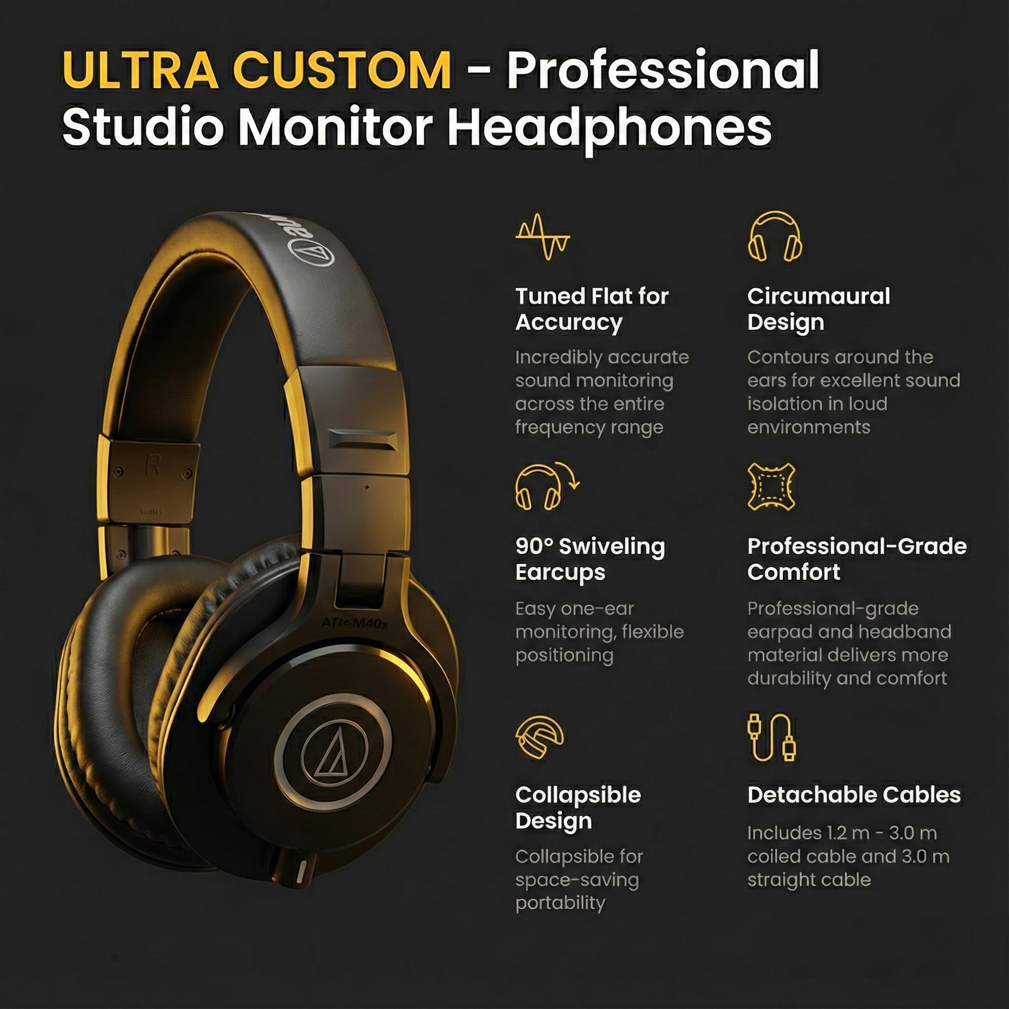 Amazon | Audio-Technica ATH-M40x プロフェッショナルモニター