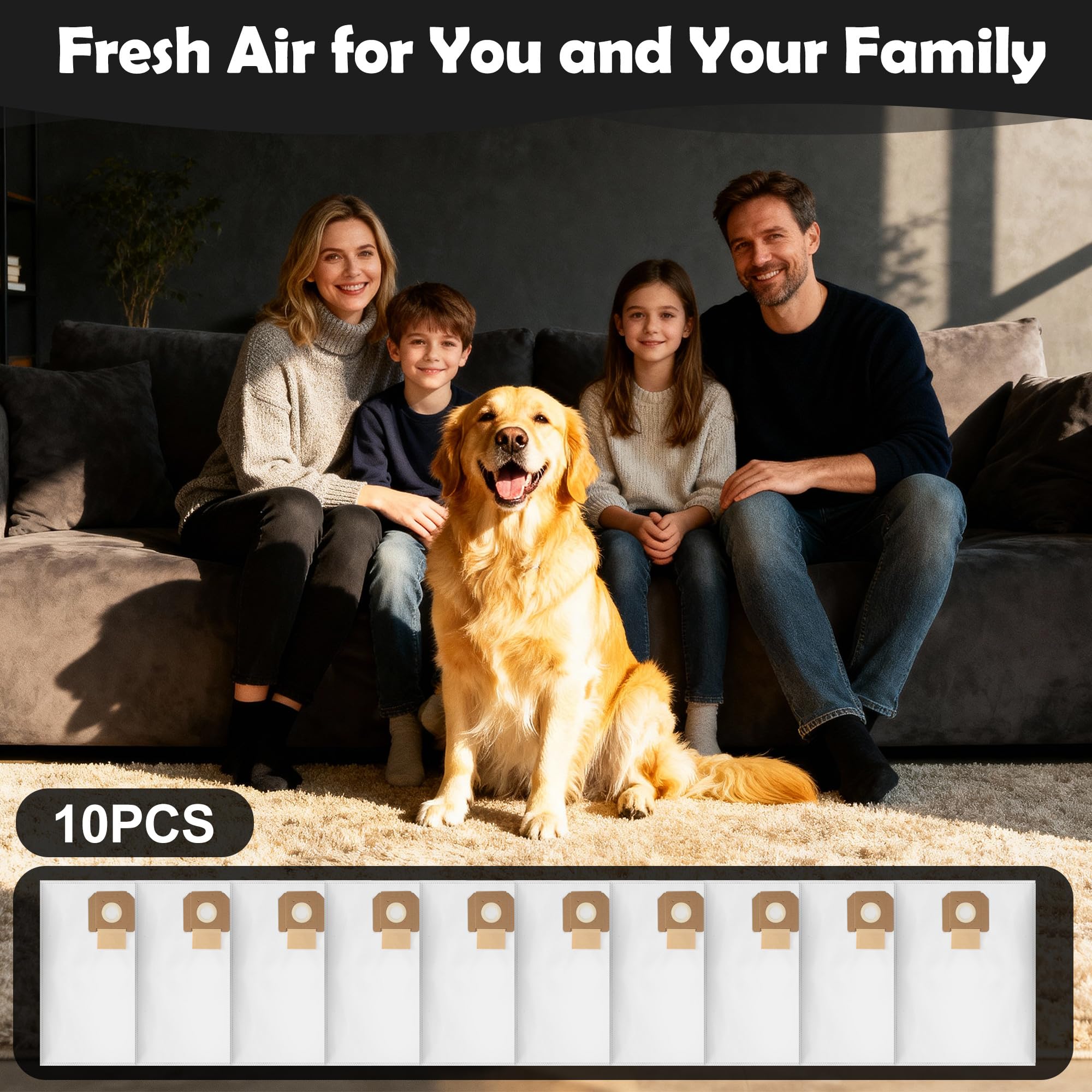10 sacchetti per aspirapolvere per sacchetti Bosch, compatibili con Bosch GAS 35 L AFC/L SFC+/M AFC, grande capacità