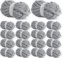 Vista 60 de Hombys Hilo de felpilla gruesa verde salvia para tejer a ganchillo y tejer, hilo grueso y esponjoso súper voluminoso para tejer a mano manta, hilo